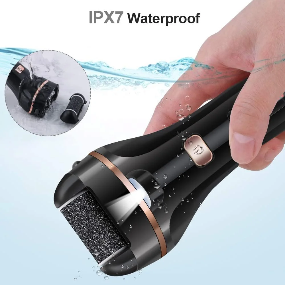 سوهان برقی پا، ابزار پدیکور شارژی برای مراقبت از پا، کیت از بین برنده پینه پا با 3 غلتک، 2 سرعت، نمایشگر باتری برای از بین بردن پینه های ترک خورده و پوست سخت