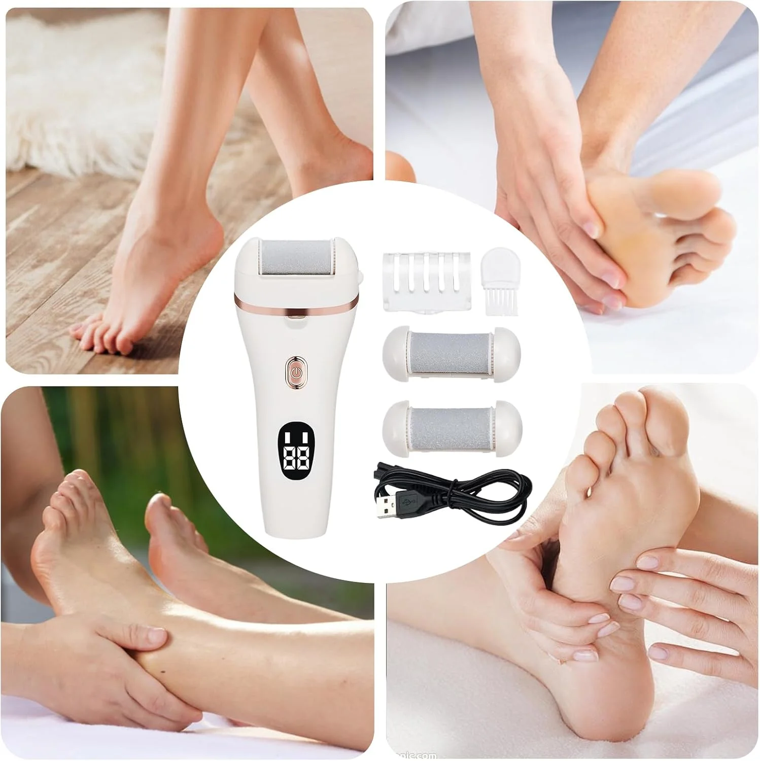 سوهان برقی پا، ابزار پدیکور ضد آب، سوهان برقی قابل تنظیم و دارای چراغ با نمایشگر دیجیتال برای پدیکور سالن اسپا خانگی سوهان برقی پا، ابزار پدیکور ضد آب، سوهان برقی قابل تنظیم و دارای چراغ با نمایشگر دیجیتال برای پدیکور سالن اسپا خانگی