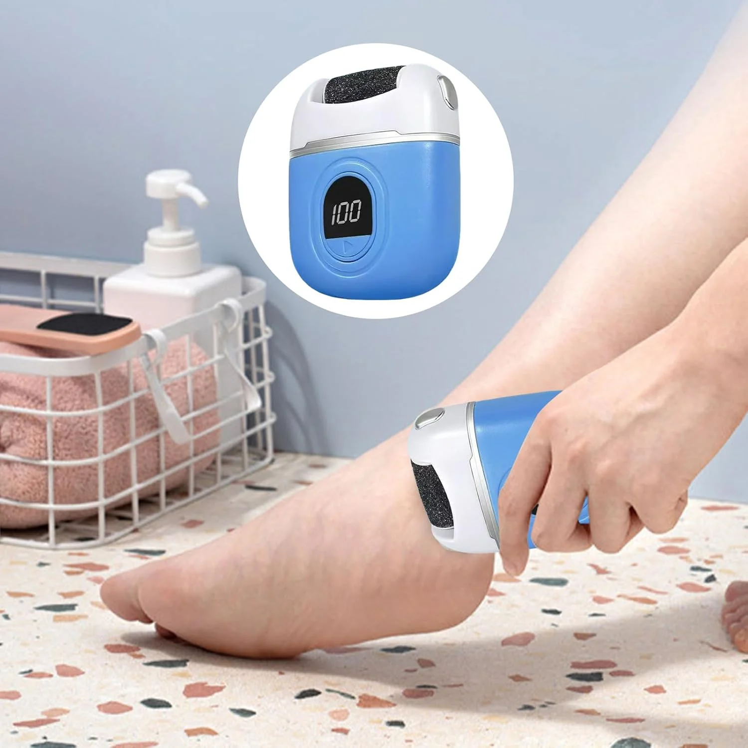 سوهان پدیکور برقی پا، فایل پدیکور، اسکرابر برقی قابل شارژ قابل حمل برای سالن پدیکور، اسپا خانگی پا