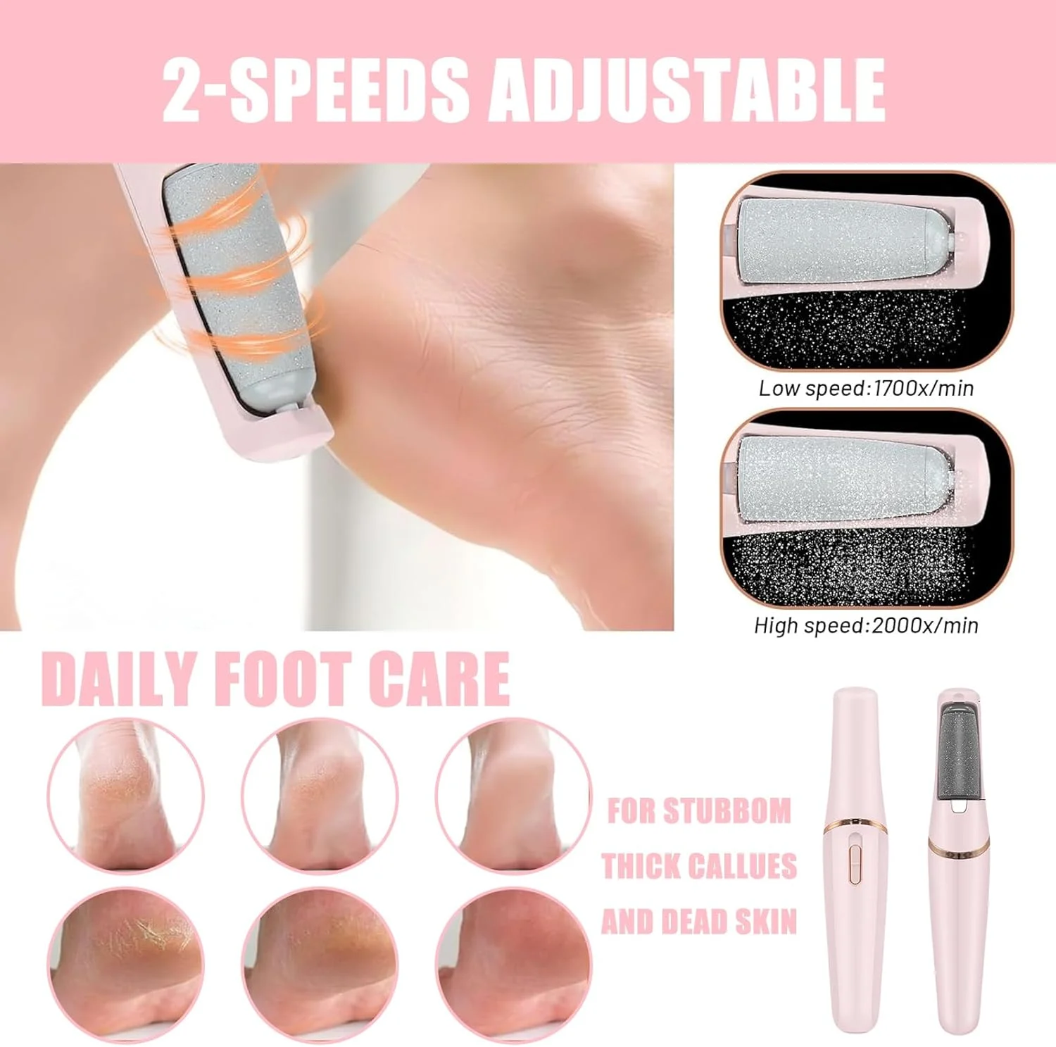 سوهان برقی پا، ست پدیکور، مراقبت از پا، برقی، سوهان شارژی، ابزار پدیکور، پا برای پینه های ترک خورده و سخت