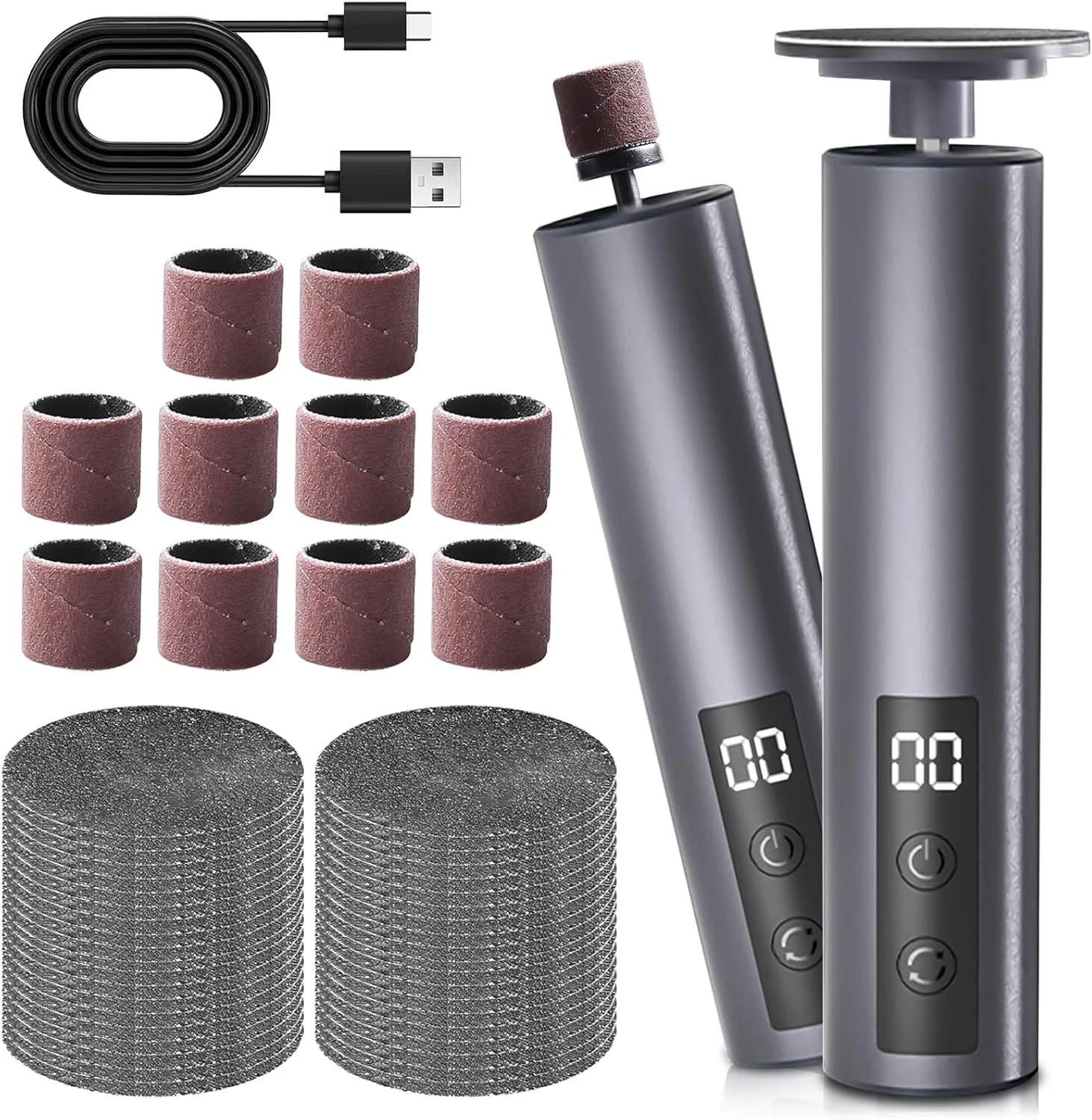 سوهان برقی پینه پا 2 در 1، ست مانیکور برقی، نرم کننده پا، ست سوهان برقی پا، سوهان پا قابل شارژ برای پاشنه های ترک خورده، پینه و پوست مرده سوهان برقی پینه پا 2 در 1، ست مانیکور برقی، نرم کننده پا، ست سوهان برقی پا، سوهان پا قابل شارژ برای پاشنه های ترک خورده، پینه و پوست مرده