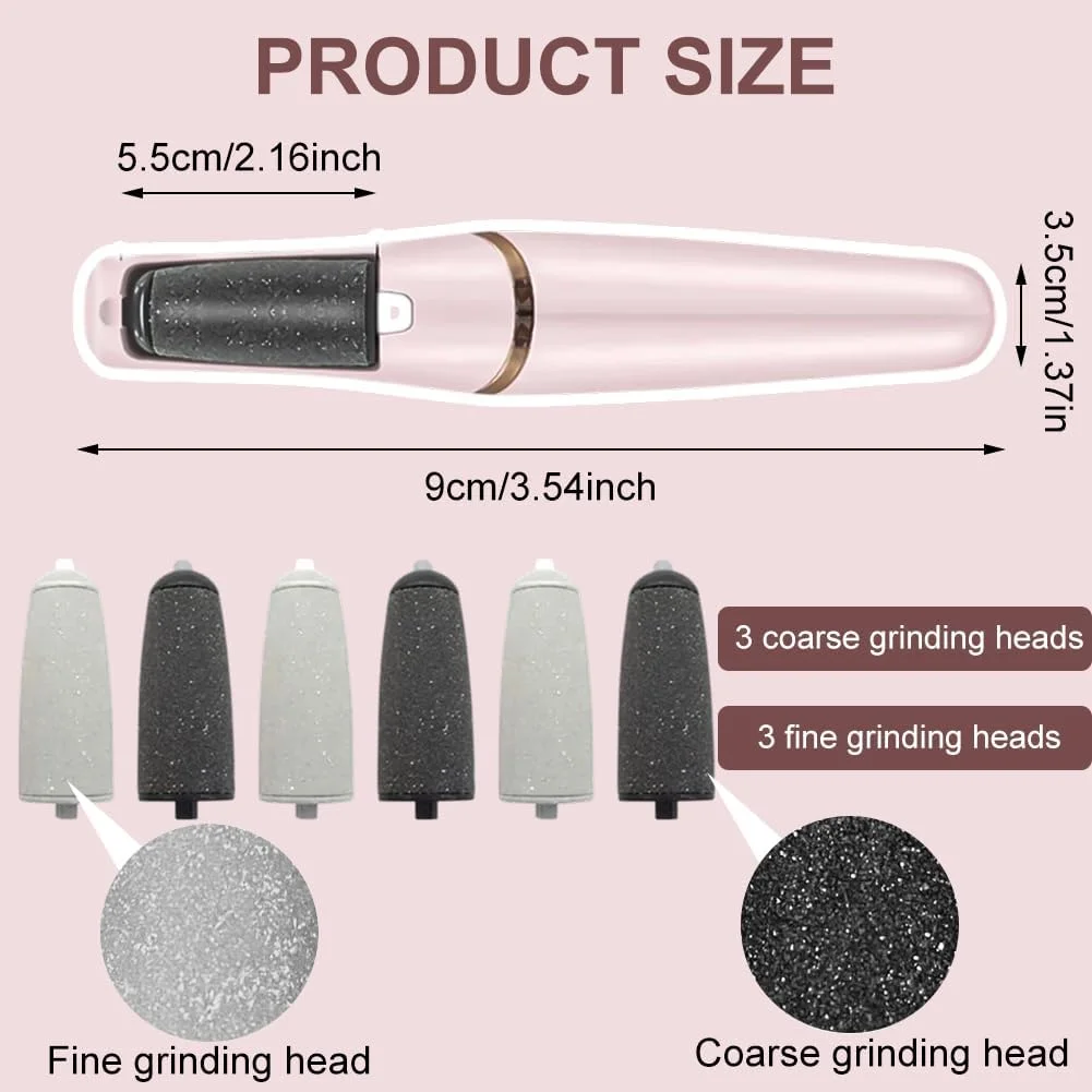 سوهان برقی پدیکور، ست پدیکور، سوهان برقی مراقبت از پا، ست سوهان برقی شارژی پا با سرهای سوهان قابل تعویض برای پوست های مرده، سفت و ترک خورده