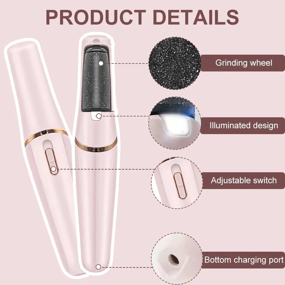 سوهان برقی پدیکور، ست پدیکور، سوهان برقی مراقبت از پا، ست سوهان برقی شارژی پا با سرهای سوهان قابل تعویض برای پوست های مرده، سفت و ترک خورده