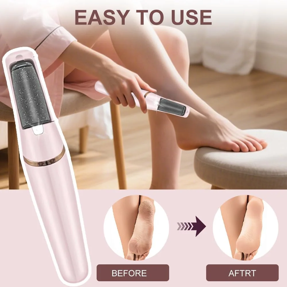 سوهان برقی پدیکور، ست پدیکور، سوهان برقی مراقبت از پا، ست سوهان برقی شارژی پا با سرهای سوهان قابل تعویض برای پوست های مرده، سفت و ترک خورده