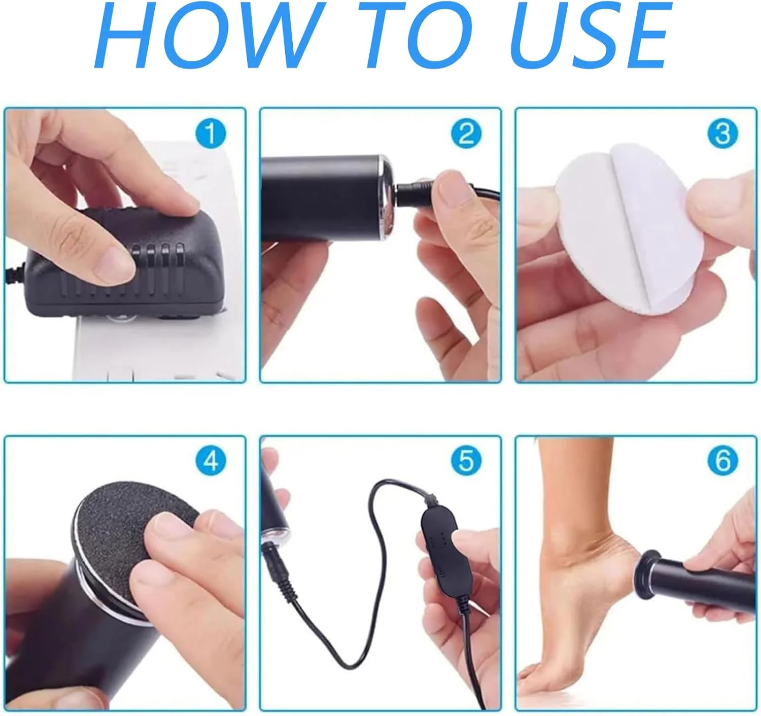 سوهان برقی پا، سوهان برقی بدون درد پا با 60 عدد دیسک سمباده ای تعویضی برای از بین بردن پوست مرده و پینه پا برای آقایان و بانوان (صورتی)