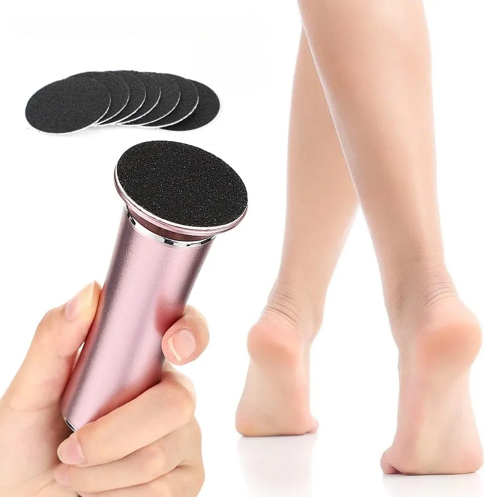سوهان برقی پا برای از بین بردن پینه، مراقبت از پا، پاشنه پا، از بین بردن پوست مرده، مجموعه ابزار پدیکور، سمباده آسیاب برقی پا (صورتی)