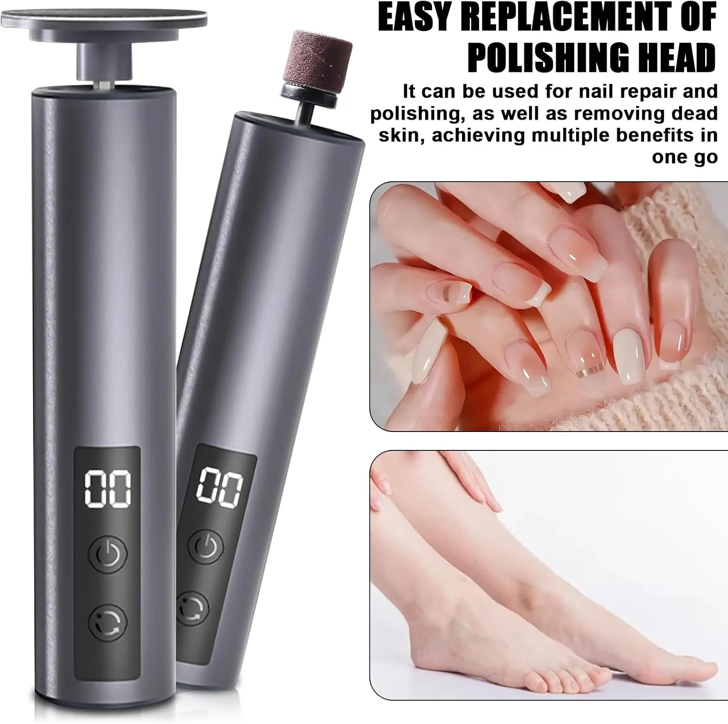 سوهان برقی پینه پا 2 در 1، ست مانیکور برقی، نرم کننده پا، ست سوهان برقی پا، سوهان پا قابل شارژ برای پاشنه های ترک خورده، پینه و پوست مرده