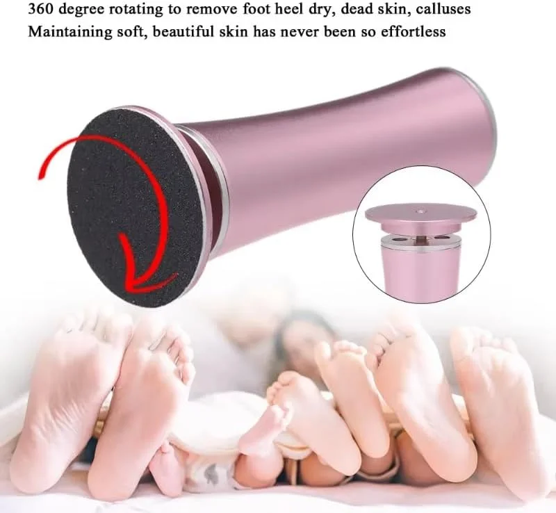 سوهان برقی پا برای از بین بردن پینه، مراقبت از پا، پاشنه پا، از بین بردن پوست مرده، مجموعه ابزار پدیکور، سمباده آسیاب برقی پا (صورتی)