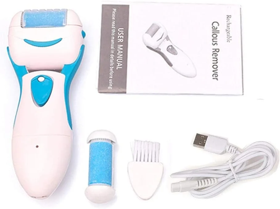 سوهان برقی پا، از بین برنده پینه پا، ابزار مراقبت از پا، دستگاه پدیکور، از بین برنده پوست سفت و کوتیکول - نسخه USB صورتی (نسخه USB آبی)
