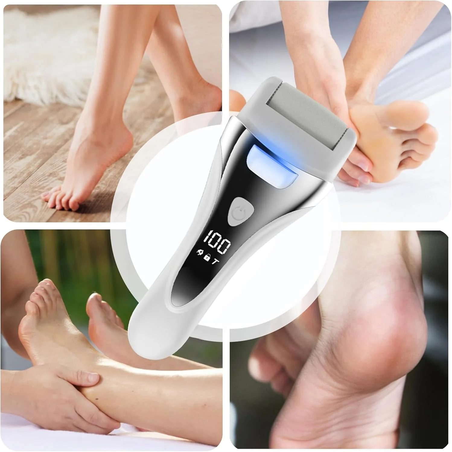 Electric Feet Callus Remover, 2-speed Foot File Electric, USB Charging Digital Display Automatic Scrubber For Dry Heels