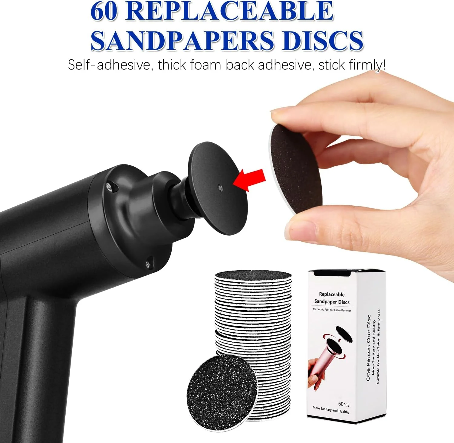 Electric Foot File Feet Hard Skin Remover, Adjustable Speed 4500rpm, Professional Electric Callus Remover Foot Sander for Women Men Dry Dead Skin Remover, Black