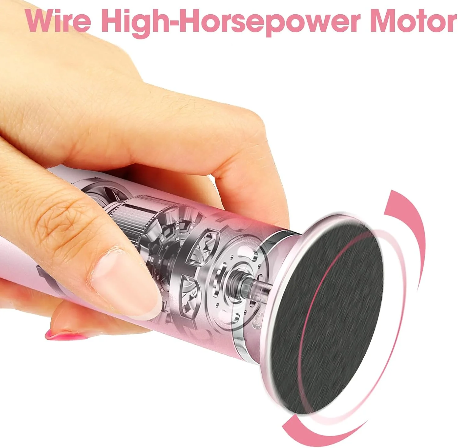 سوهان برقی پا برای از بین بردن پینه، سوهان برقی ارتقا یافته پا، سوهان پدیکور با سرعت قابل تنظیم به همراه 60 عدد دیسک سمباده برای پوست های مرده، خشک و ترک خورده، پوست سخت و پینه (صورتی)