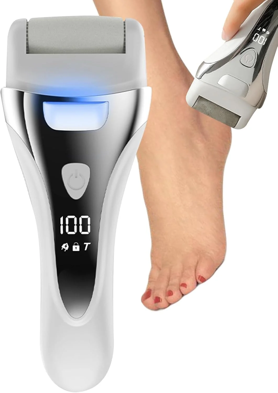 Electric Feet Callus Remover, 2-speed Foot File Electric, USB Charging Digital Display Automatic Scrubber For Dry Heels