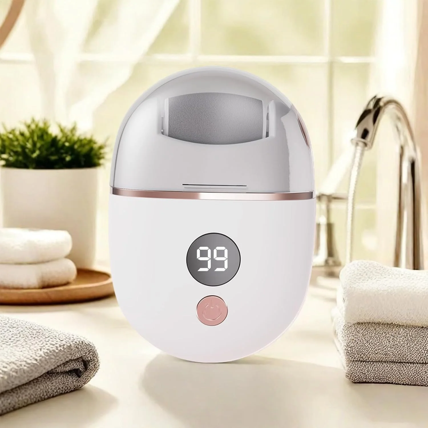 سوهان برقی پا، سوهان برقی پا، سنگ سمباده شارژی با نمایشگر باتری و 3 سری، ابزار پدیکور برای پوست های خشک و ترک خورده