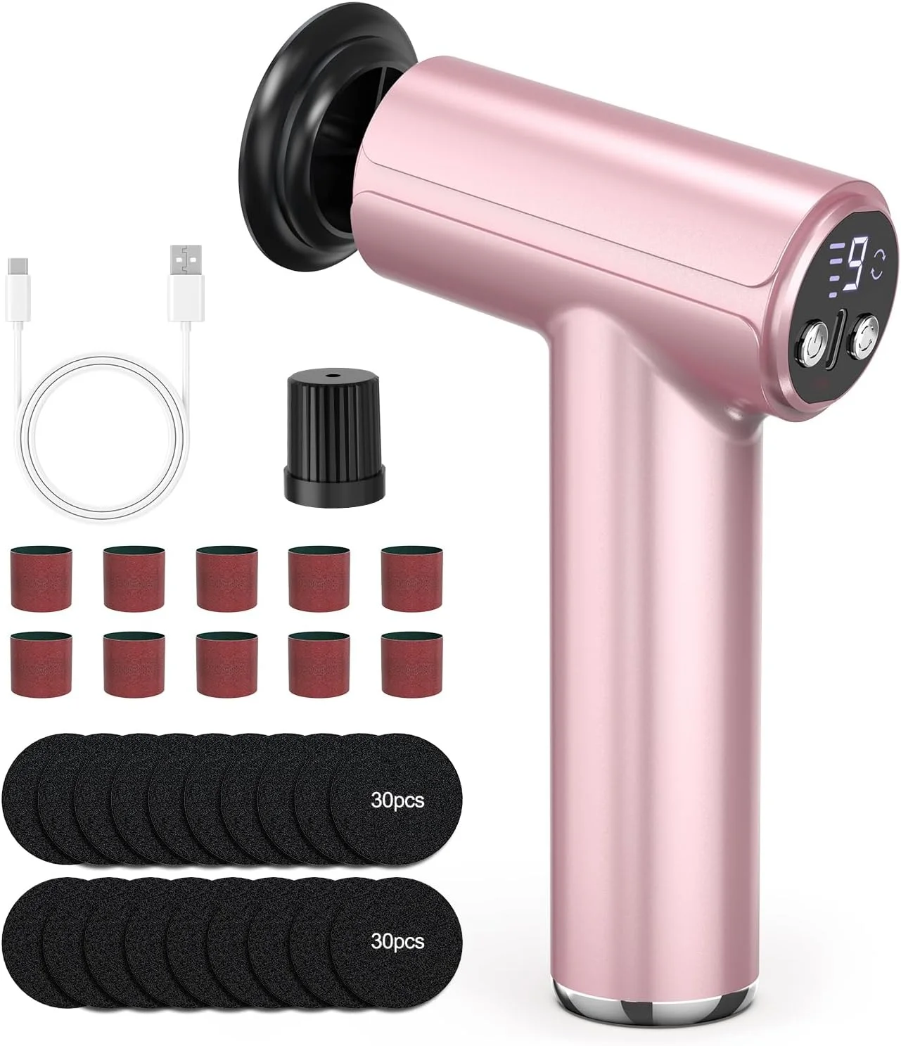 سوهان برقی پدیکور پا، سوهان برقی شارژی پا و دستگاه سنگ پا و پولیش ناخن 2 در 1 به همراه 60 عدد دیسک سمباده ای و 10 عدد حلقه سمباده ای، ابزار پدیکور حرفه ای آلومینیومی با 9 سرعت قابل تنظیم برای آقایان و بانوان سوهان برقی پدیکور پا، سوهان برقی شارژی پا و دستگاه سنگ پا و پولیش ناخن 2 در 1 به همراه 60 عدد دیسک سمباده ای و 10 عدد حلقه سمباده ای، ابزار پدیکور حرفه ای آلومینیومی با 9 سرعت قابل تنظیم برای آقایان و بانوان