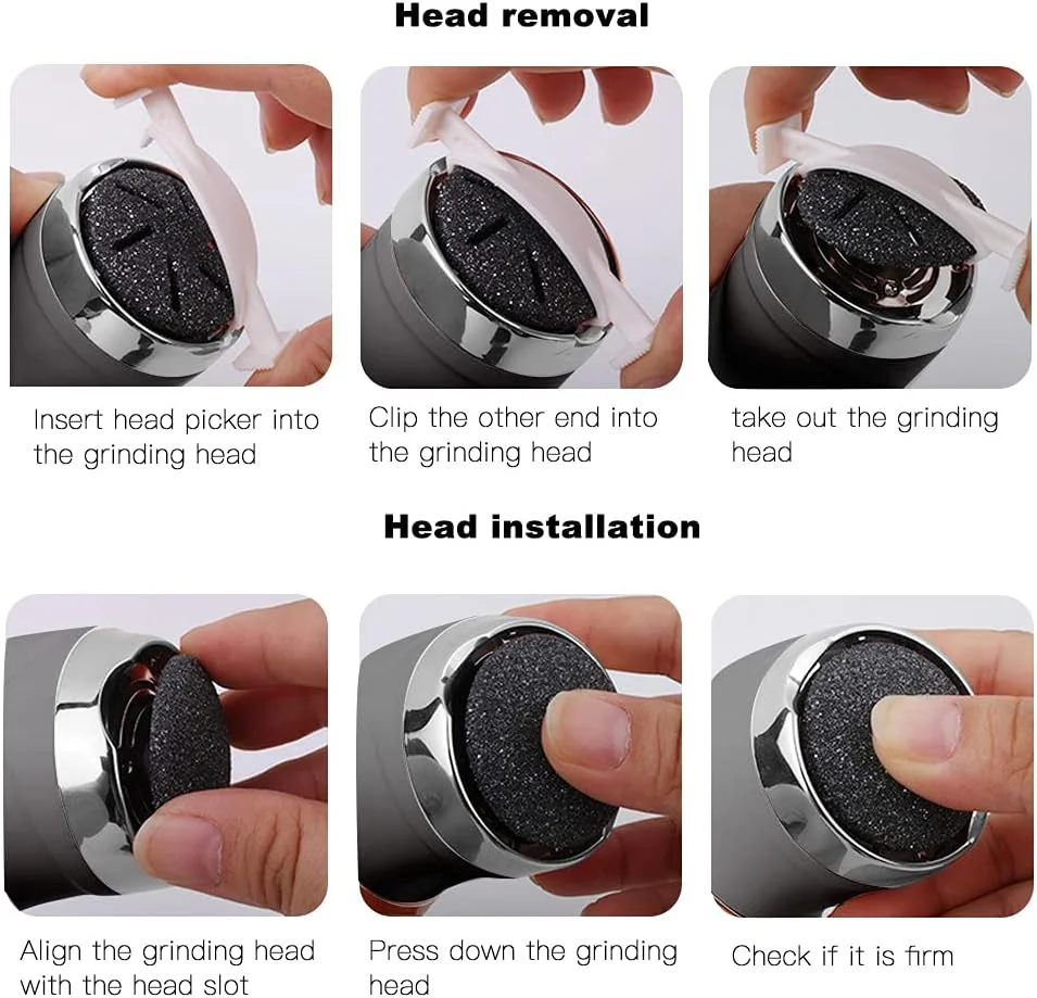 سوهان برقی پا، دستگاه حذف کننده پوست سفت شارژی، سنگ پا ضد آب برای پاشنه های ترک خورده، پینه ها و پوست های مرده با 3 سری سنگ زنی، 2 سرعت و 1 برس، نمایشگر باتری مدل MT-510 مشکی