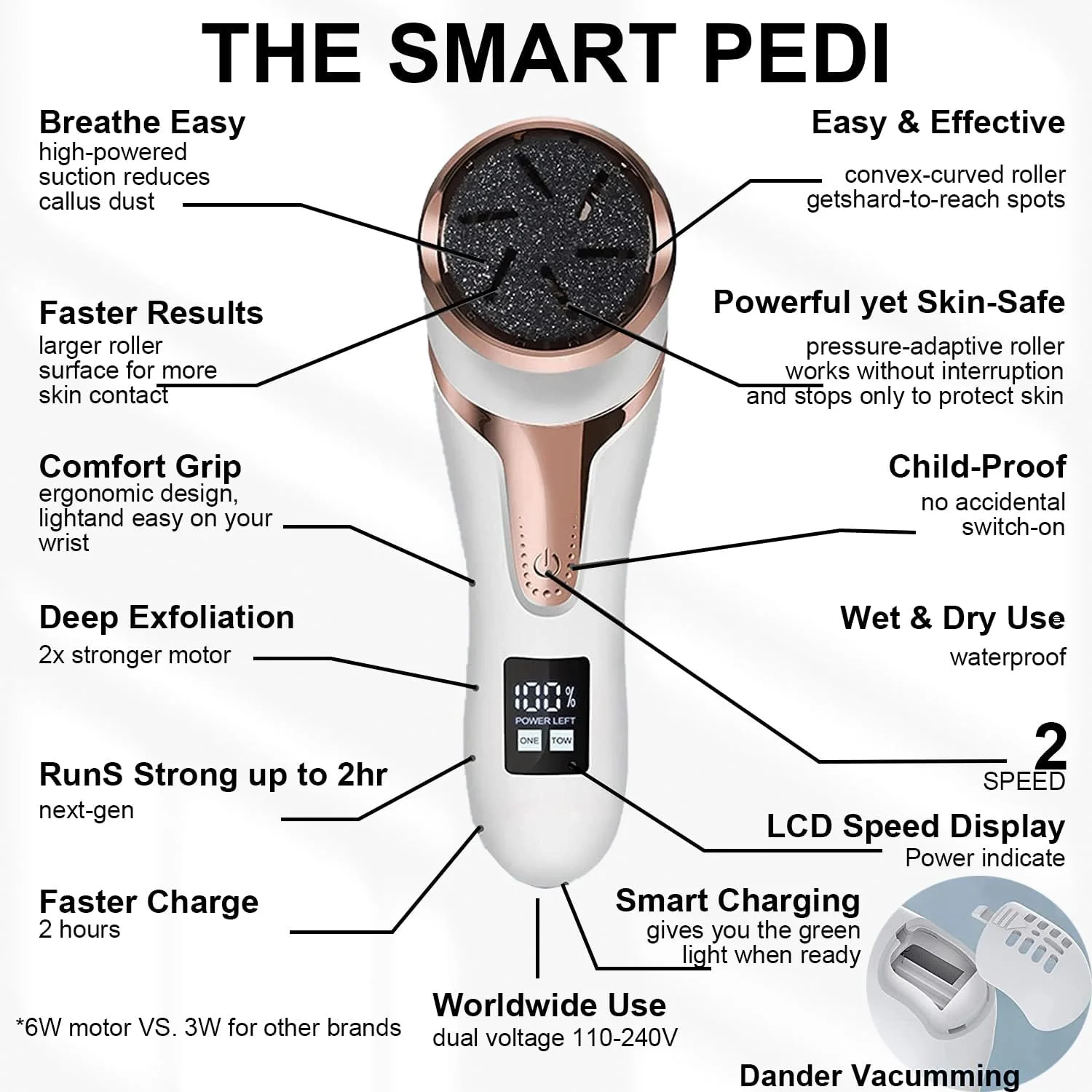 سوهان برقی پا (همراه با جاروبرقی پوست مرده)، کوارتز، ابزار پدیکور شارژی پا، سوهان پا، کیت مراقبت حرفه ای پا، از بین برنده پوست مرده با 3 سری و 2 سرعت، نمایشگر LCD سوهان برقی پا (همراه با جاروبرقی پوست مرده)، کوارتز، ابزار پدیکور شارژی پا، سوهان پا، کیت مراقبت حرفه ای پا، از بین برنده پوست مرده با 3 سری و 2 سرعت، نمایشگر LCD