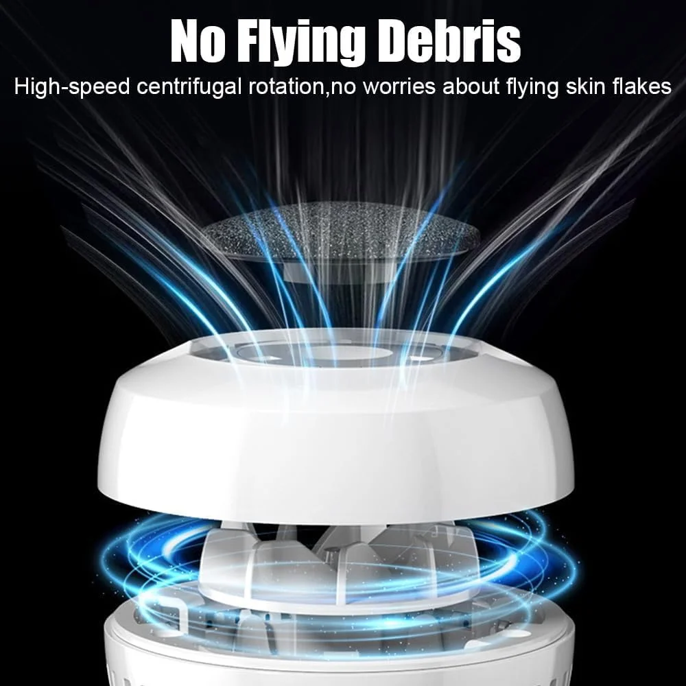 سوهان برقی پینه پا، سوهان برقی قابل شارژ و ضد آب با 2 سری سمباده، ابزار مراقبت از پا با 2 سرعت به همراه سیستم مکش برای لایه برداری پوست های مرده، سفت، ترک خورده و خشک مناسب مسافرت