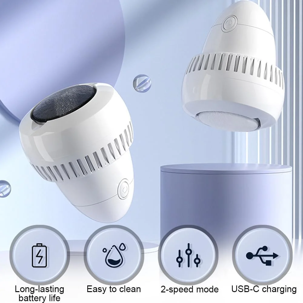 سوهان برقی پینه پا، سوهان برقی قابل شارژ و ضد آب با 2 سری سمباده، ابزار مراقبت از پا با 2 سرعت به همراه سیستم مکش برای لایه برداری پوست های مرده، سفت، ترک خورده و خشک مناسب مسافرت