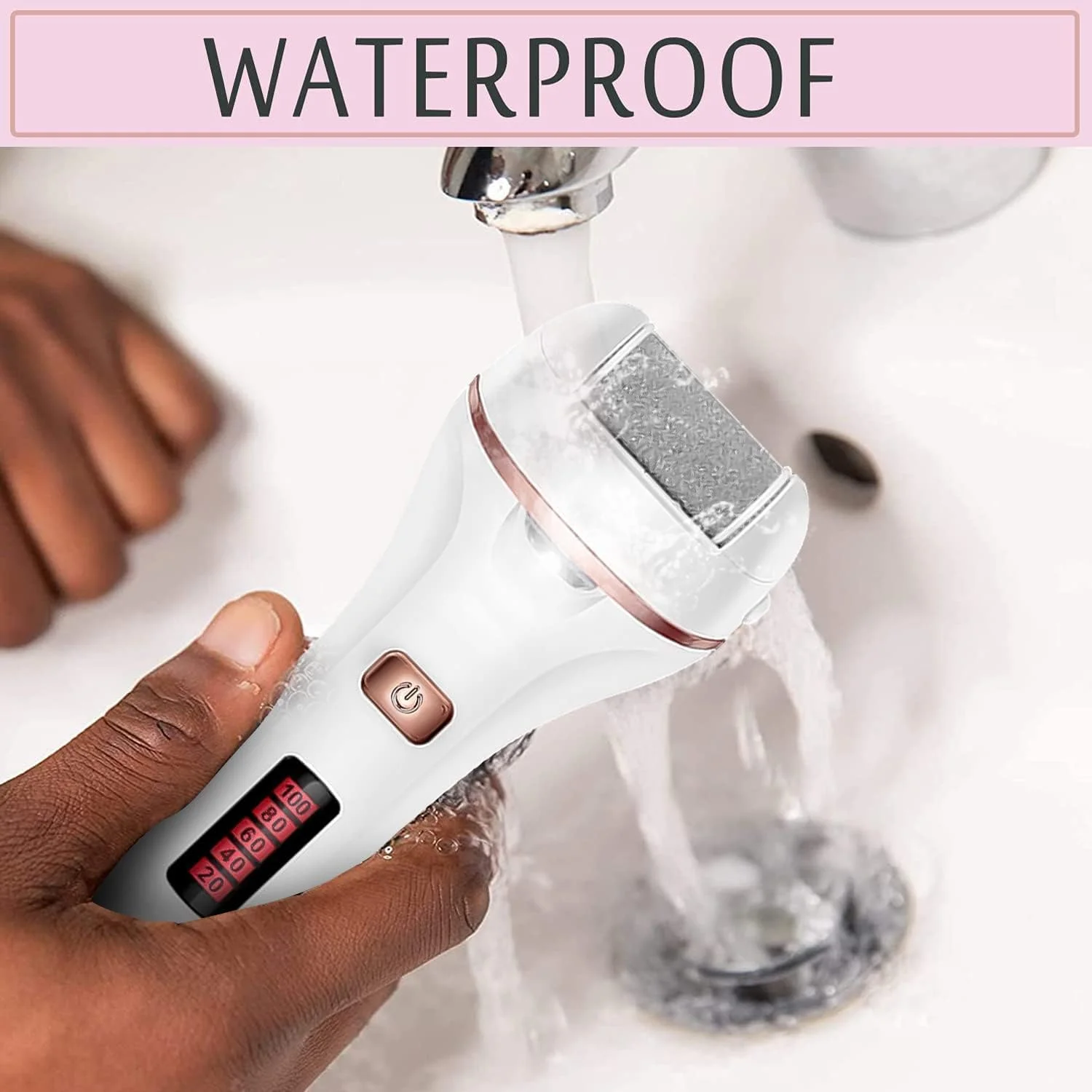 کیت سوهان برقی پا، ابزار سوهان پدیکور شارژی، مراقبت حرفه ای از پا، نمایشگر باتری برای از بین بردن پینه، پوست مرده، ترک خورده و خشک