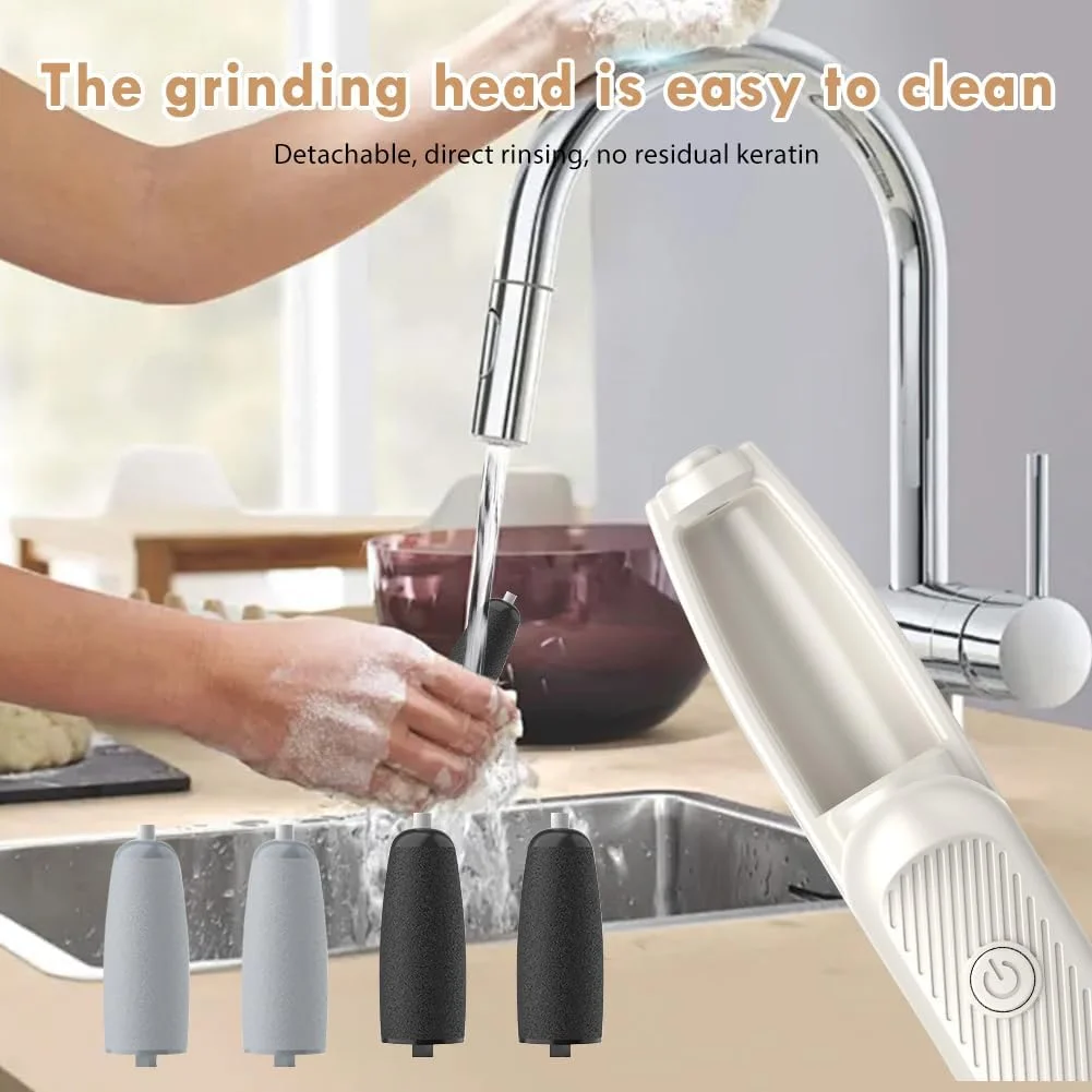 سوهان برقی پدیکور پا، ست پدیکور شارژی، 4 غلتک قابل تعویض، 3 سرعت، دستگاه مراقبت از پا موثر برای از بین بردن پینه، میخچه و پوست خشک