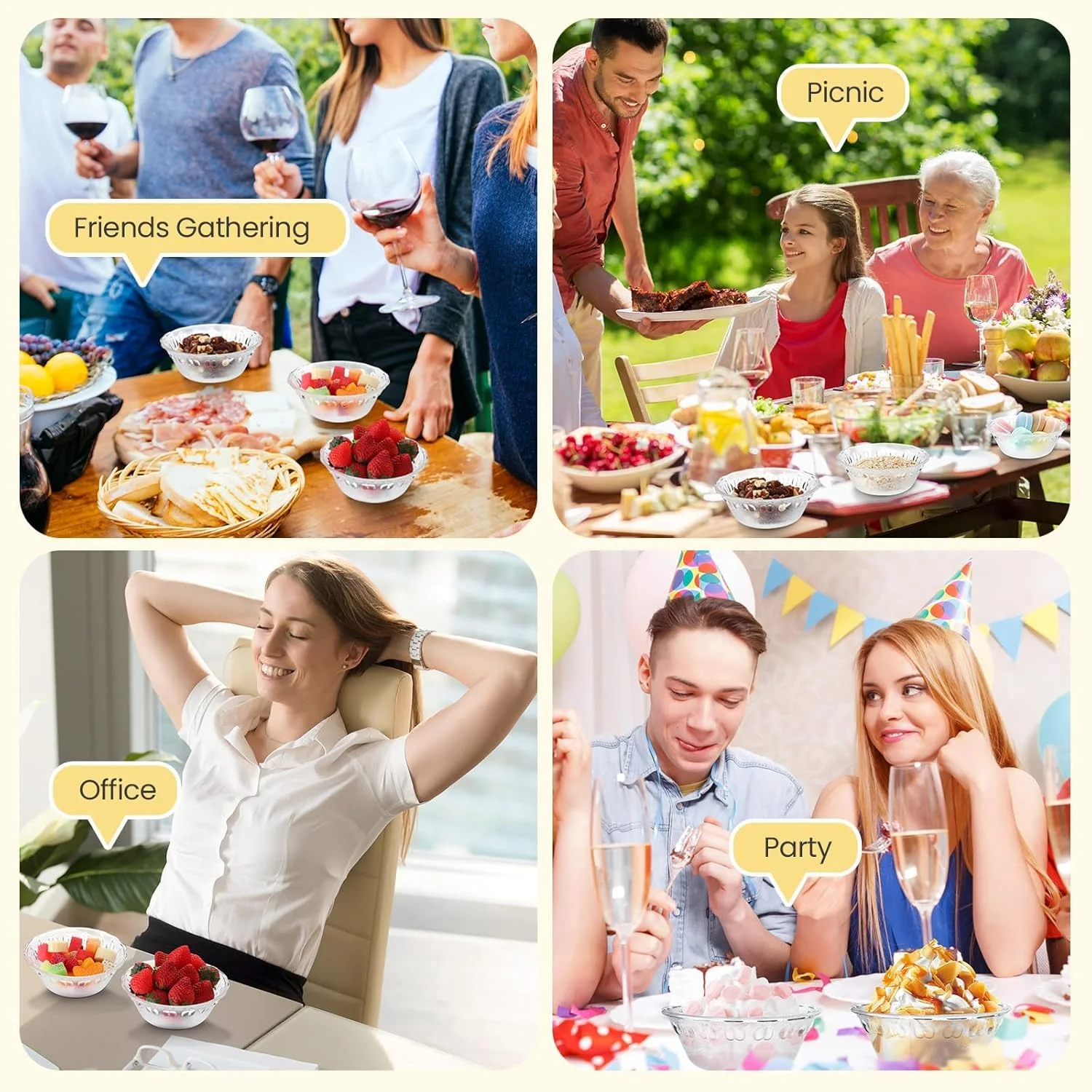 کاسه و فنجان دسر شیشه ای KASTWAVE، کاسه های شیشه ای شفاف 300 میلی لیتری قابل چیدن، فنجان کاستارد، لیوان پارفه، کاسه آماده سازی شیشه ای، ایده آل برای سس ها، بستنی، ترایفل، ماست، جو دوسر، سوربت، پودینگ میوه، بسته 12 عددی