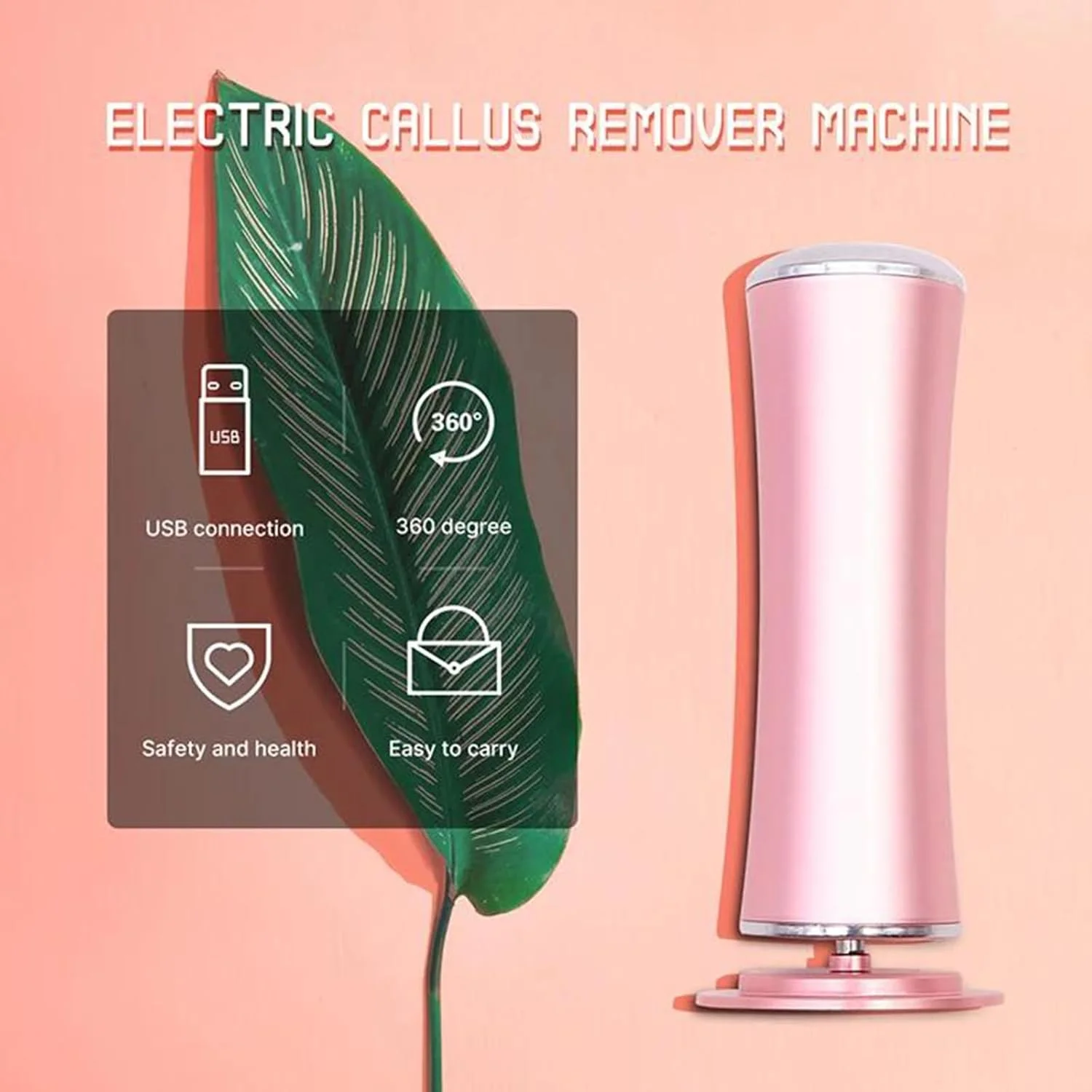 دستگاه از بین برنده پینه برقی پا Dermave، ابزار حرفه ای پدیکور، از بین برنده پینه، سوهان برقی پا با سرعت قابل تنظیم برای از بین بردن پوست مرده مردان و زنان به همراه 60 سمباده قابل تعویض (رزگلد)