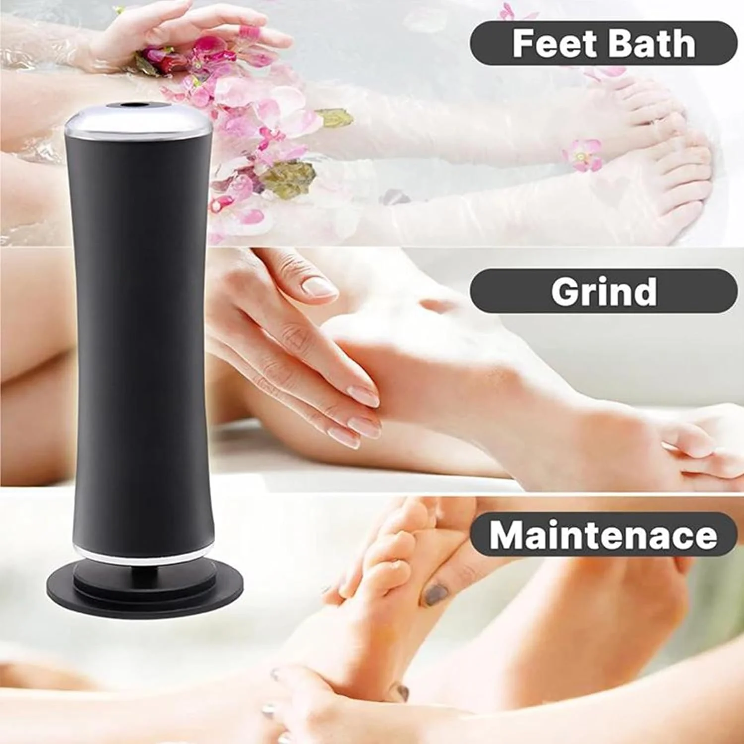 دستگاه از بین برنده پینه برقی پا Dermave، ابزار حرفه ای پدیکور، از بین برنده پینه، سوهان برقی پا با سرعت قابل تنظیم برای از بین بردن پوست مرده مردان و زنان به همراه 60 سمباده قابل تعویض (رزگلد)