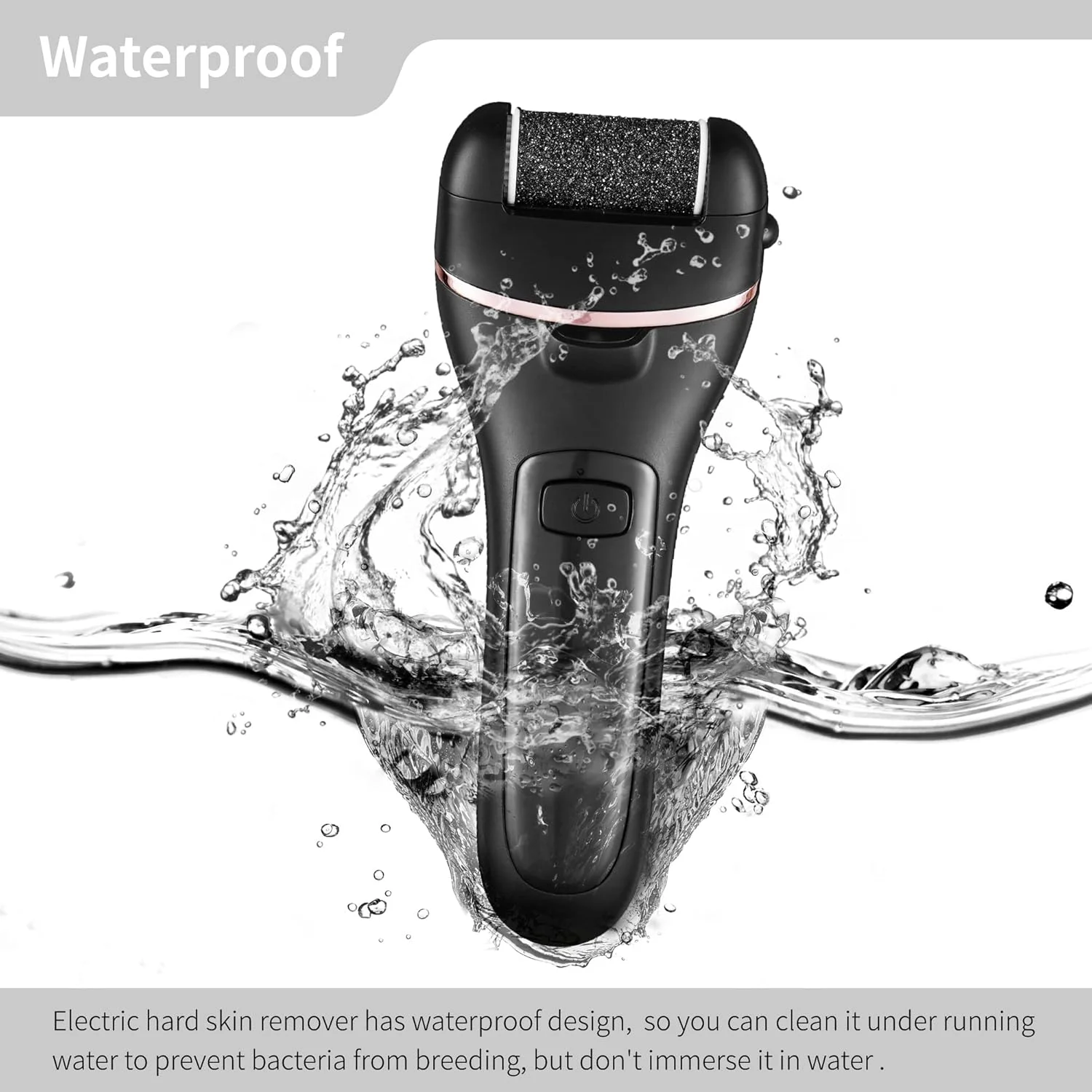 سوهان برقی پا Bemece، کیت حرفه ای پدیکور قابل شارژ و ضد آب با مجموعه ابزار پدیکور 10 در 1 برای پاشنه های ترک خورده، پینه ها و پوست های مرده (مشکی)