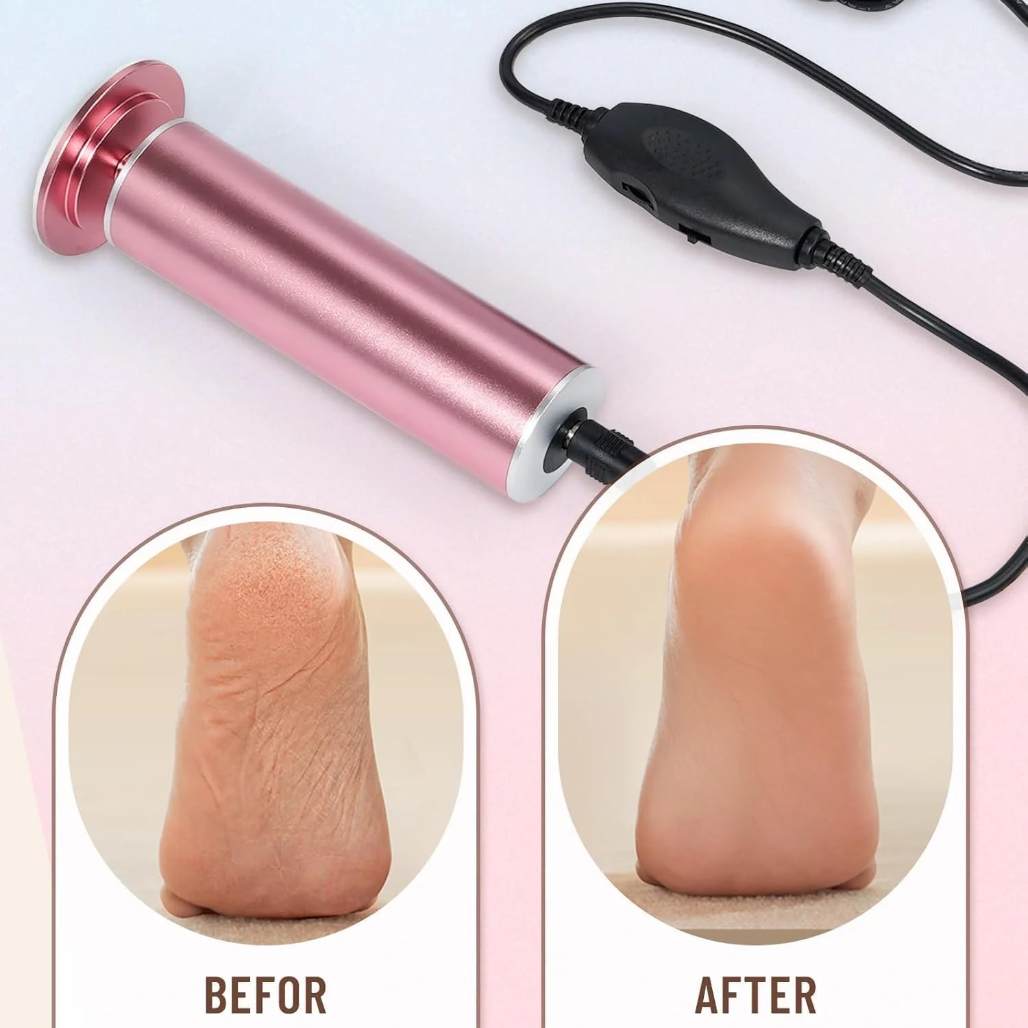 Electric Callus Remover for Feet, Powerful Pain-Free Electric Foot File Callus Remover for Feet Professional with 60pcs Sanding Discs, Foot File Electric with Speed Controller