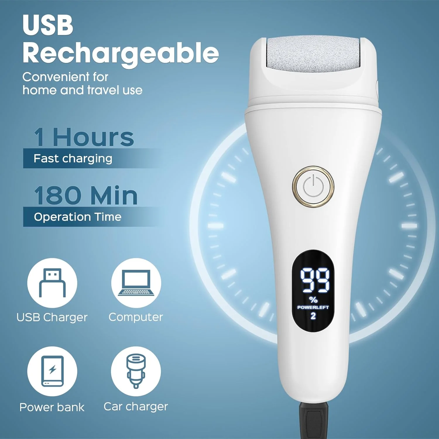 سوهان برقی پا، کیت پدیکور قابل حمل، سوهان پا برای از بین بردن پینه پا، ابزار پدیکور حرفه ای مراقبت از پا، اسکرابر پا برای مردان و زنان، پوست مرده، پوست خشک ترک خورده، پینه ها - 3 سرعت سوهان برقی پا، کیت پدیکور قابل حمل، سوهان پا برای از بین بردن پینه پا، ابزار پدیکور حرفه ای مراقبت از پا، اسکرابر پا برای مردان و زنان، پوست مرده، پوست خشک ترک خورده، پینه ها - 3 سرعت