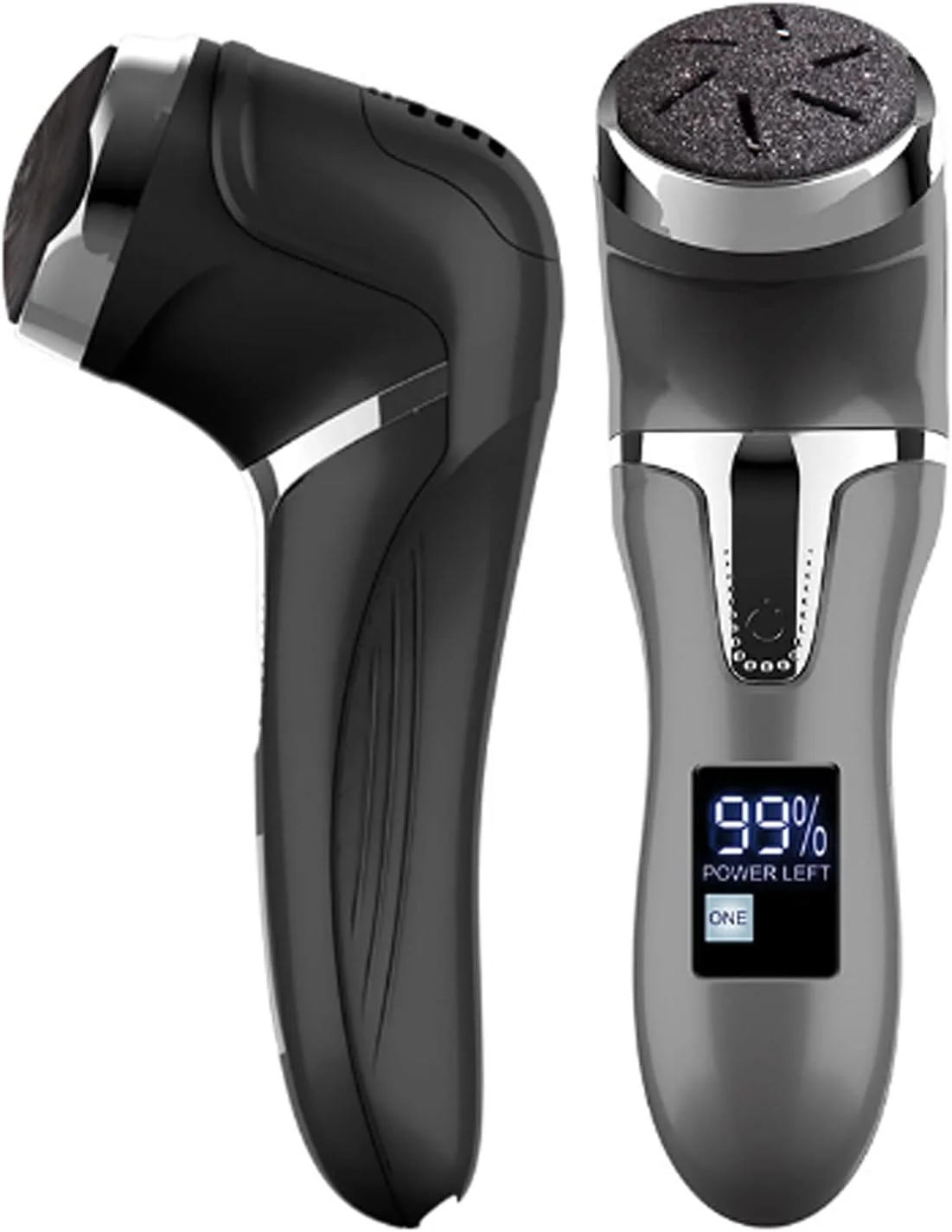 ست از بین برنده پینه برقی پا، سوهان پای قابل حمل، ابزار پدیکور، 3 سر سنگ زنی، 2 سرعته، ضد آب IPX7، صفحه نمایش LCD باتری برای از بین بردن پینه، پاشنه های ترک خورده، پوست سخت، خشک و مرده