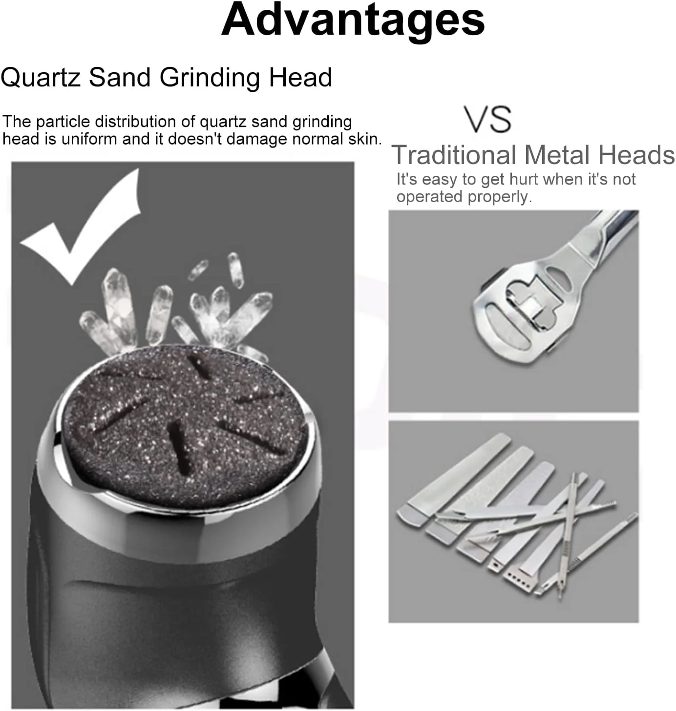 ست از بین برنده پینه برقی پا، سوهان پای قابل حمل، ابزار پدیکور، 3 سر سنگ زنی، 2 سرعته، ضد آب IPX7، صفحه نمایش LCD باتری برای از بین بردن پینه، پاشنه های ترک خورده، پوست سخت، خشک و مرده