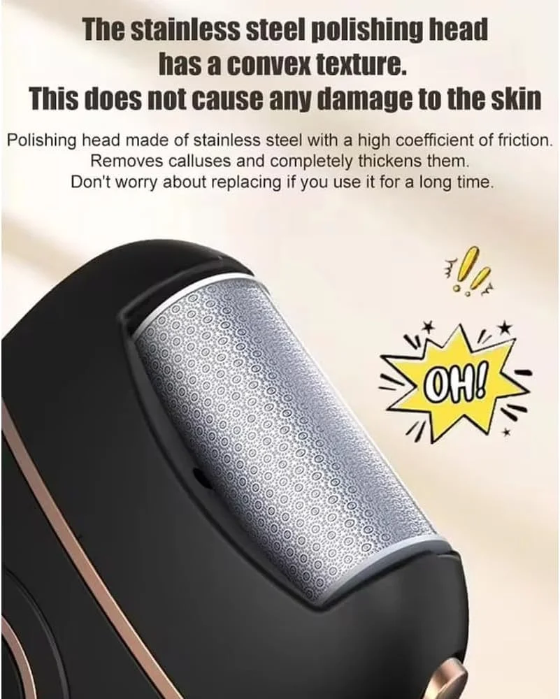 سوهان برقی دیجیتال جدید پا 2024، از بین برنده پوست مرده پا، لایه بردار و سنگ پا، ابزار مراقبت از پا، سنگ پای برقی اتوماتیک (زرد)