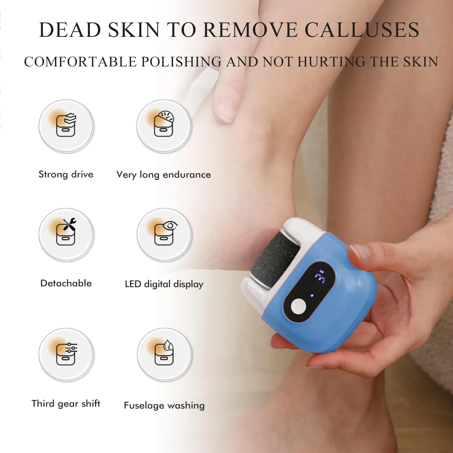 سوهان پا برای پوست سخت، دستگاه الکتریکی پدیکور از بین برنده پینه با نمایشگر LED، دستگاه از بین برنده پوست سخت پا با 3 غلتک تعویضی، اسکرابر و سوهان ضد آب قابل حمل برای پوست زبر و خشک سوهان پا برای پوست سخت، دستگاه الکتریکی پدیکور از بین برنده پینه با نمایشگر LED، دستگاه از بین برنده پوست سخت پا با 3 غلتک تعویضی، اسکرابر و سوهان ضد آب قابل حمل برای پوست زبر و خشک