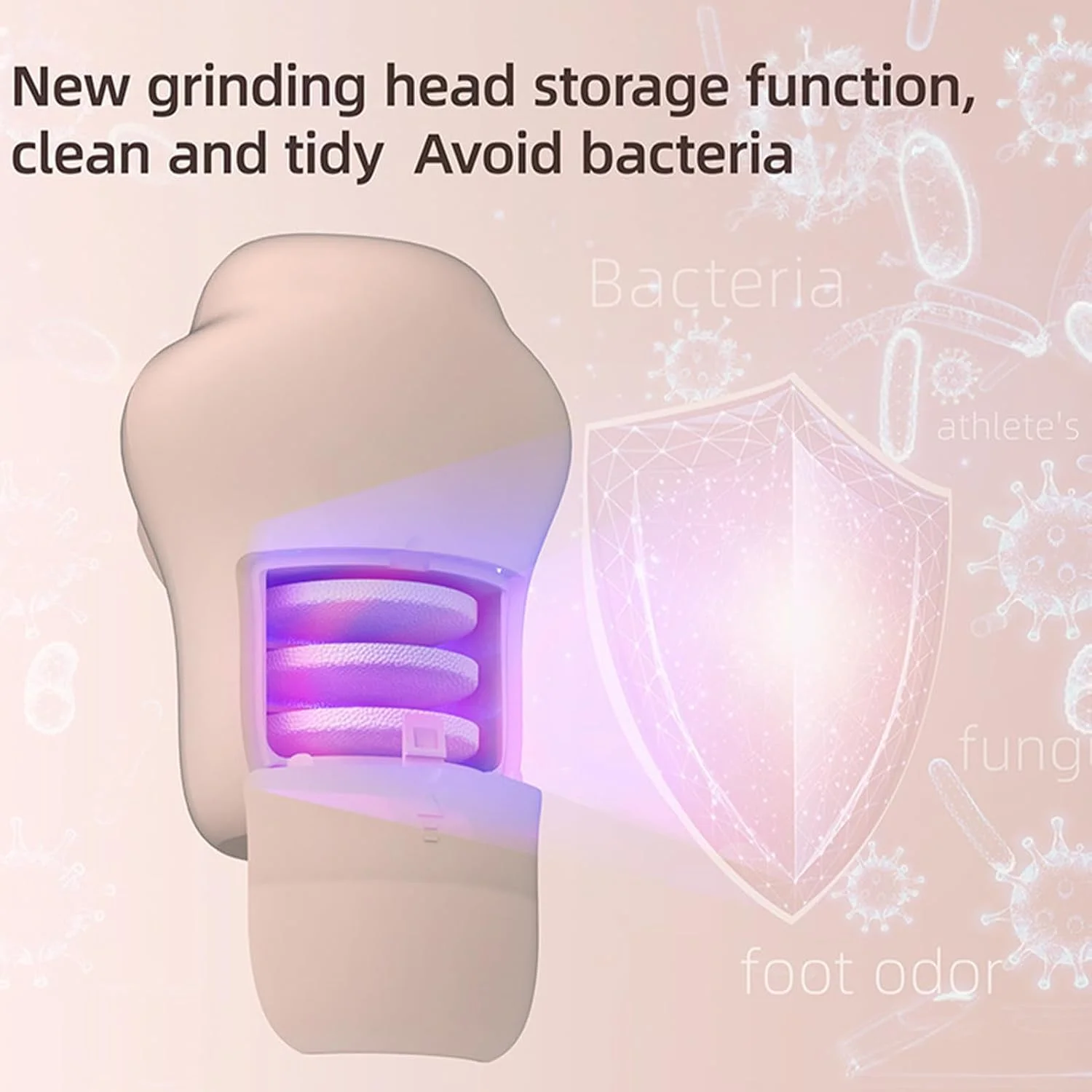 سوهان برقی پا | از بین برنده پوست مرده پا، ابزار اسکرابر پدیکور با محفظه تمیز کننده UV داخلی برای بزرگسالان، سالمندان، زنان و مردان سوهان برقی پا | از بین برنده پوست مرده پا، ابزار اسکرابر پدیکور با محفظه تمیز کننده UV داخلی برای بزرگسالان، سالمندان، زنان و مردان