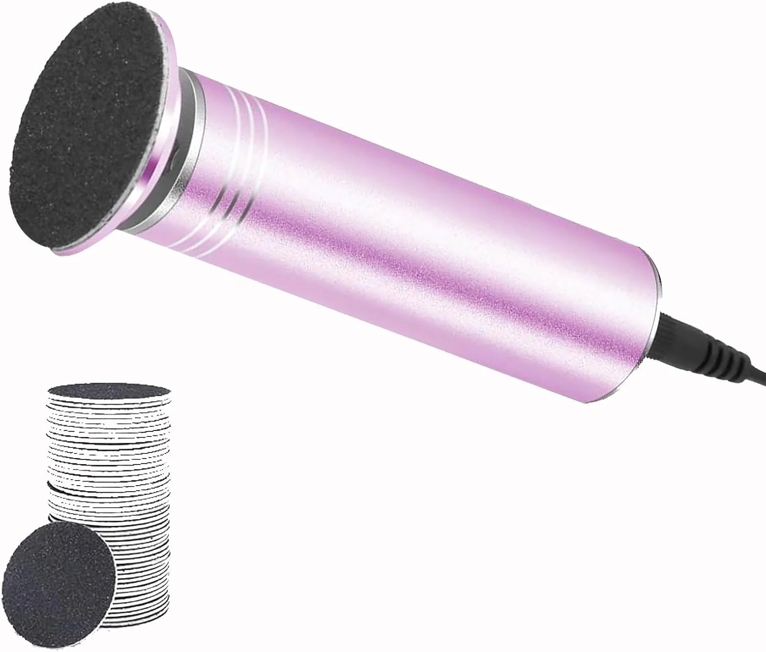 ابزار سمباده برقی پوست، از بین برنده پینه پا، سوهان پدیکور پا برای پوست خشک و مرده، ابزار مراقبت از پا با دیسک سنگ زنی، سرعت قابل تنظیم، 60 عدد دیسک سمباده