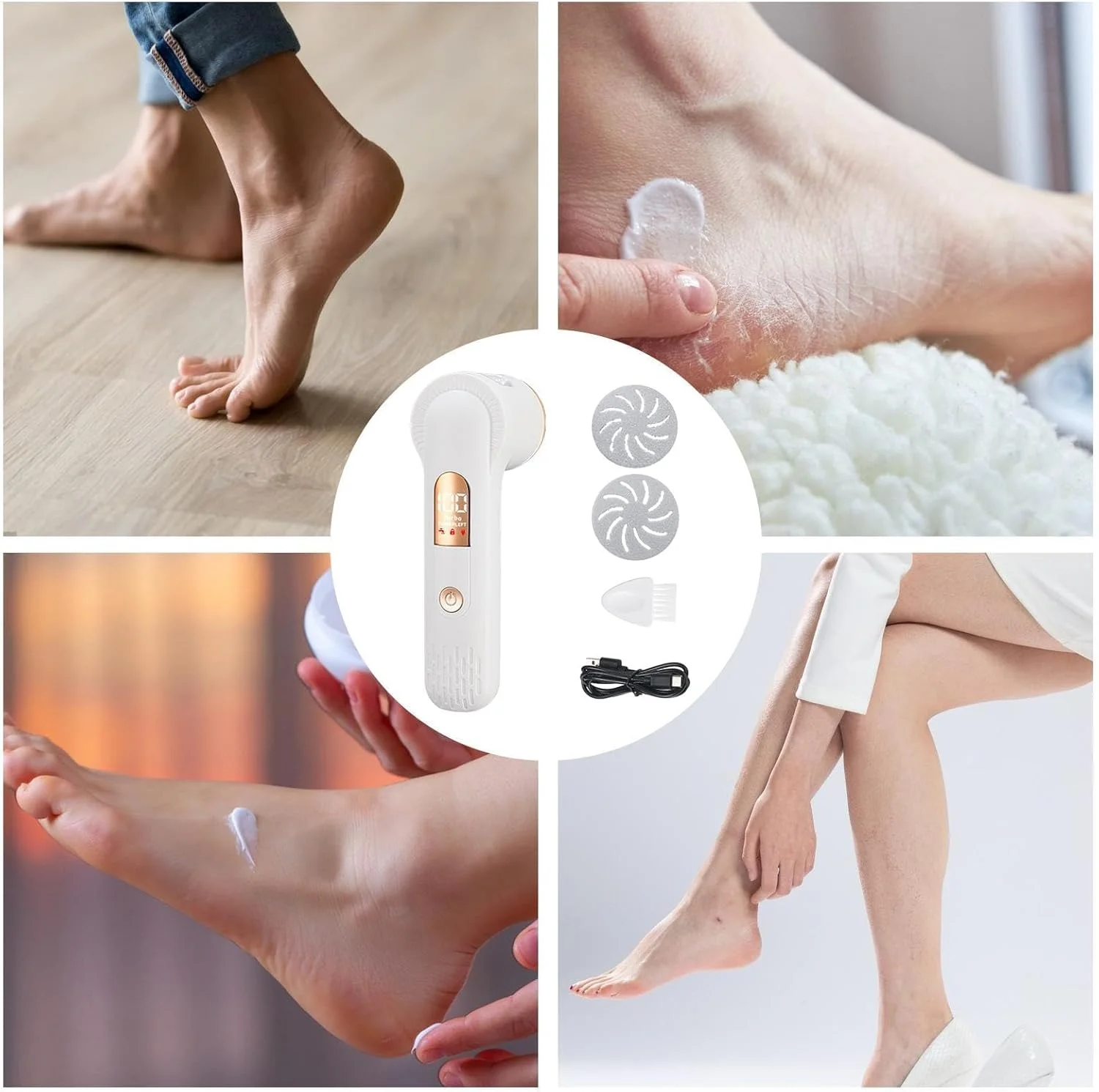 سوهان برقی پا، بافر برقی پا، ابزار پدیکور برقی، از بین برنده پینه پا، اسکرابر برقی قابل شارژ پا، ابزار حرفه ای مراقبت از پا برای مسافرت در خانه سوهان برقی پا، بافر برقی پا، ابزار پدیکور برقی، از بین برنده پینه پا، اسکرابر برقی قابل شارژ پا، ابزار حرفه ای مراقبت از پا برای مسافرت در خانه