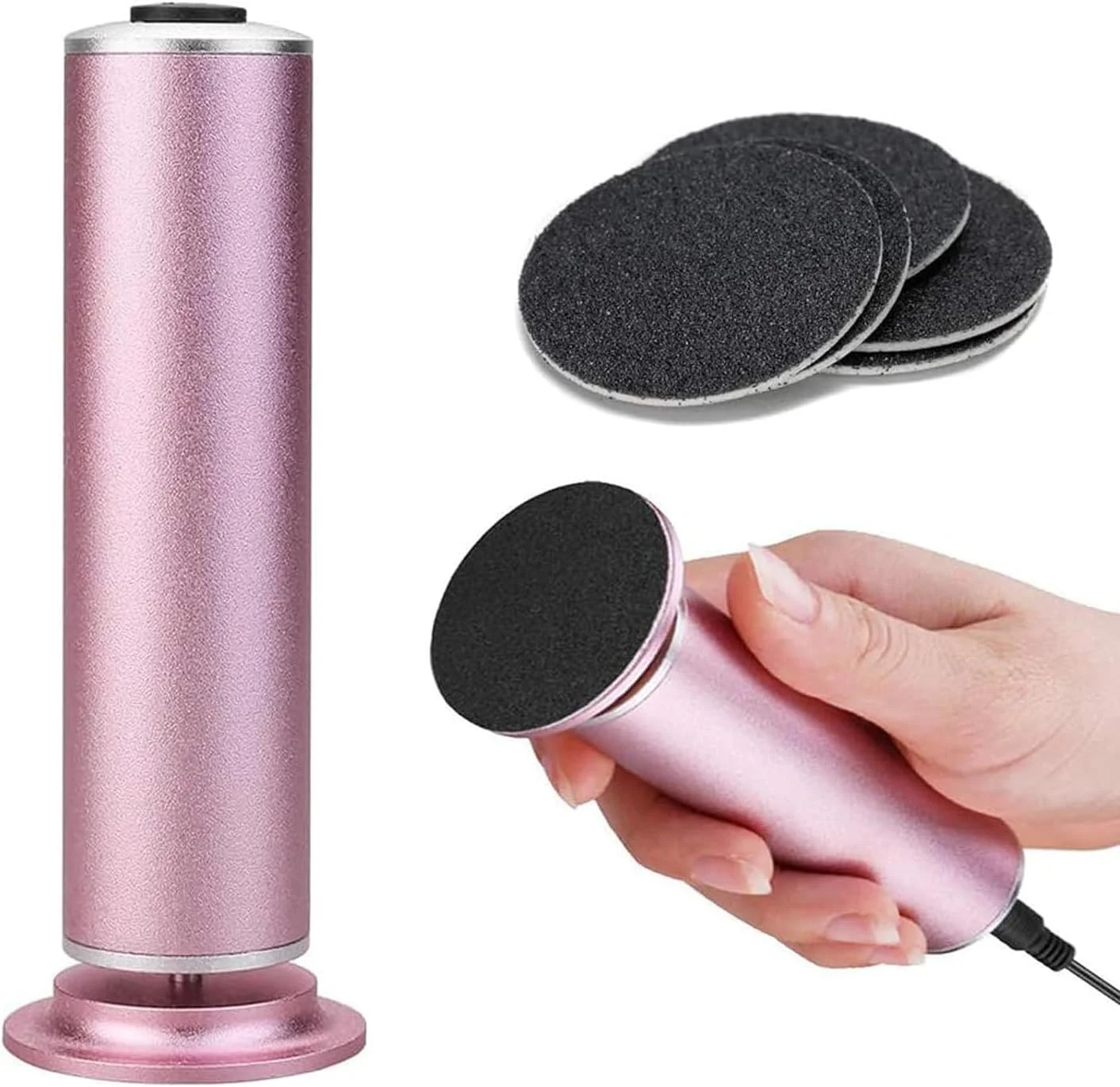 سوهان برقی پدیکور پا، سوهان برقی بدون درد با 60 دیسک سمباده، ابزار حرفه ای پدیکور برقی قابل تنظیم برای از بین بردن پینه، پوست خشک و ترک خورده