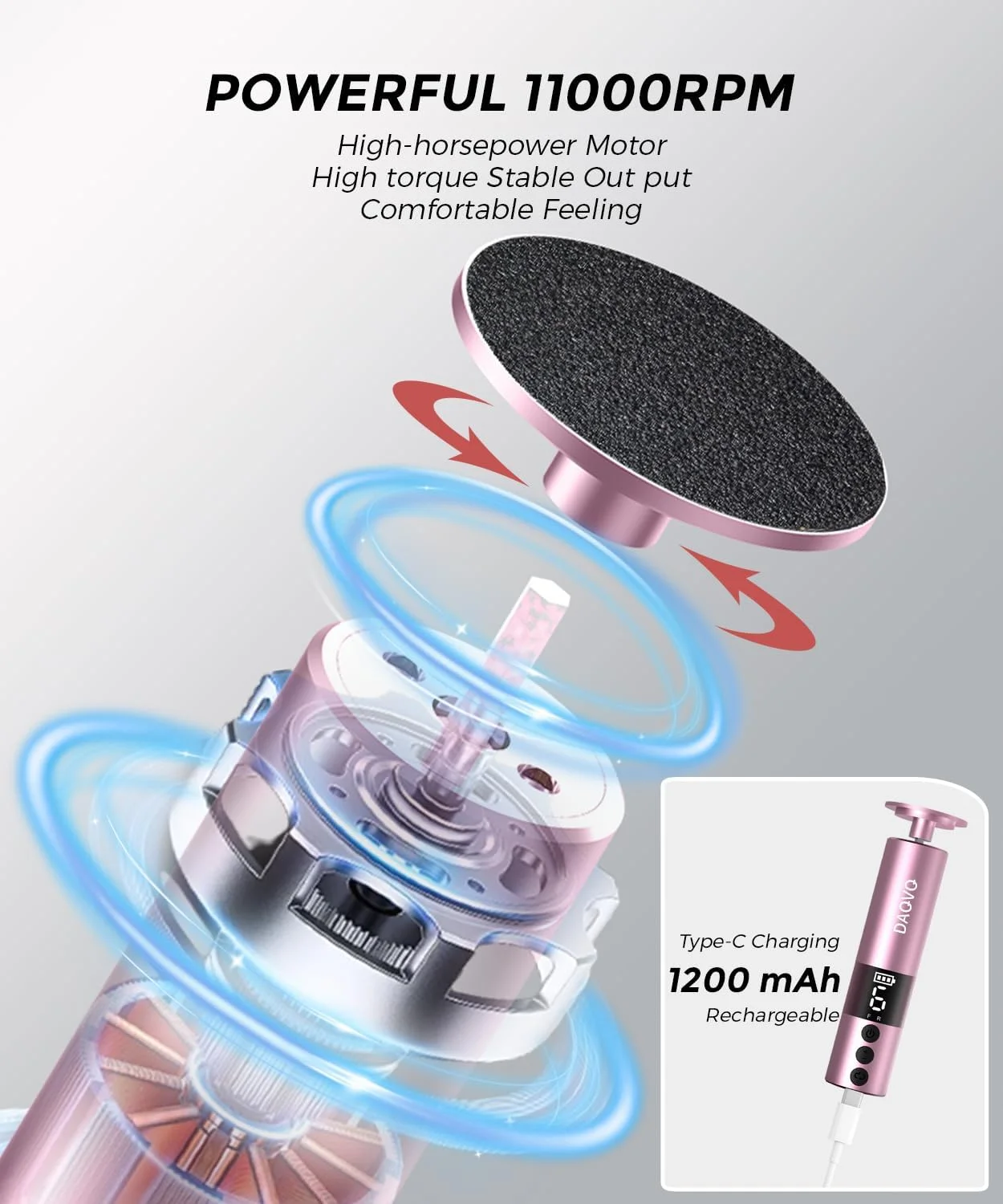 سوهان برقی پدیکور پا با سر نانو شیشه ای و 60 عدد دیسک سمباده (3 سایز)، سوهان برقی 2 در 1 آلومینیومی بدون سیم برای مراقبت از پا و ناخن، ابزار پدیکور با سرعت قابل تنظیم برای پوست های مرده - صورتی سوهان برقی پدیکور پا با سر نانو شیشه ای و 60 عدد دیسک سمباده (3 سایز)، سوهان برقی 2 در 1 آلومینیومی بدون سیم برای مراقبت از پا و ناخن، ابزار پدیکور با سرعت قابل تنظیم برای پوست های مرده - صورتی