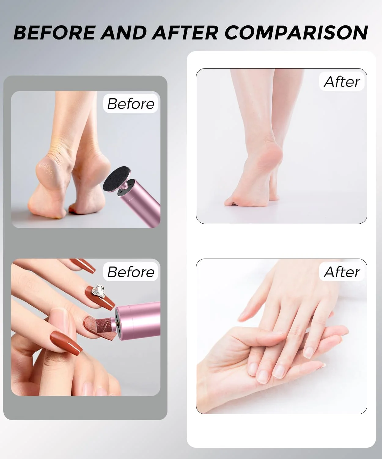 سوهان برقی پدیکور پا با سر نانو شیشه ای و 60 عدد دیسک سمباده (3 سایز)، سوهان برقی 2 در 1 آلومینیومی بدون سیم برای مراقبت از پا و ناخن، ابزار پدیکور با سرعت قابل تنظیم برای پوست های مرده - صورتی سوهان برقی پدیکور پا با سر نانو شیشه ای و 60 عدد دیسک سمباده (3 سایز)، سوهان برقی 2 در 1 آلومینیومی بدون سیم برای مراقبت از پا و ناخن، ابزار پدیکور با سرعت قابل تنظیم برای پوست های مرده - صورتی