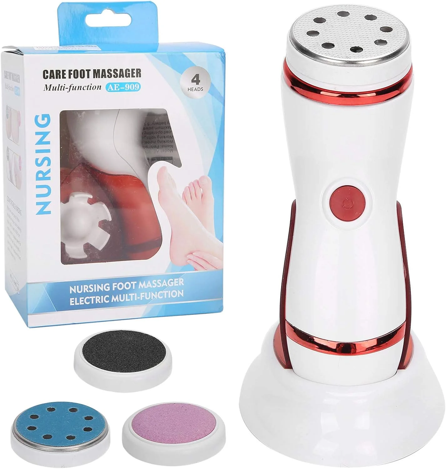 کیت سوهان برقی پا با 4 سری سمباده، قابل حمل و ضد آب، از بین برنده پوست خشک، سخت و ترک خورده، پینه ها، بهترین ابزار پدیکور و مراقبت از پا کیت سوهان برقی پا با 4 سری سمباده، قابل حمل و ضد آب، از بین برنده پوست خشک، سخت و ترک خورده، پینه ها، بهترین ابزار پدیکور و مراقبت از پا