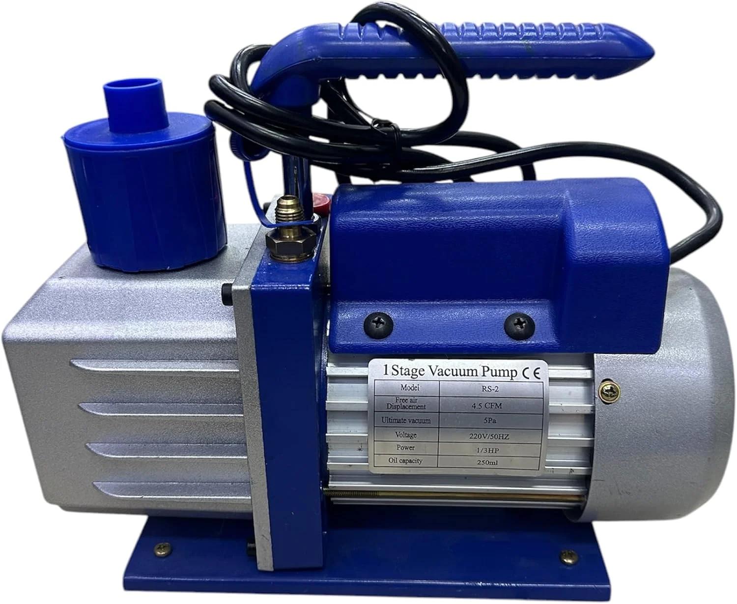 پمپ وکیوم تک مرحله ای، 3.5 CFM، موتور 1/4 اسب بخار، مناسب برای سرویس HVAC و AC خودرو، 220 ولت/50 هرتز