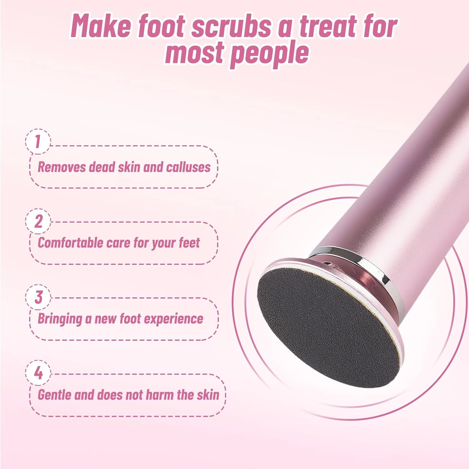 سوهان برقی پا - مینی سنگ پای قابل حمل برای از بین بردن پینه، پوست خشک و مرده، پاشنه های ترک خورده، سوهان برقی پدیکور، سرعت قابل تنظیم، 60 دیسک سمباده ای قابل تعویض، کیت پدیکور مراقبت بهداشتی