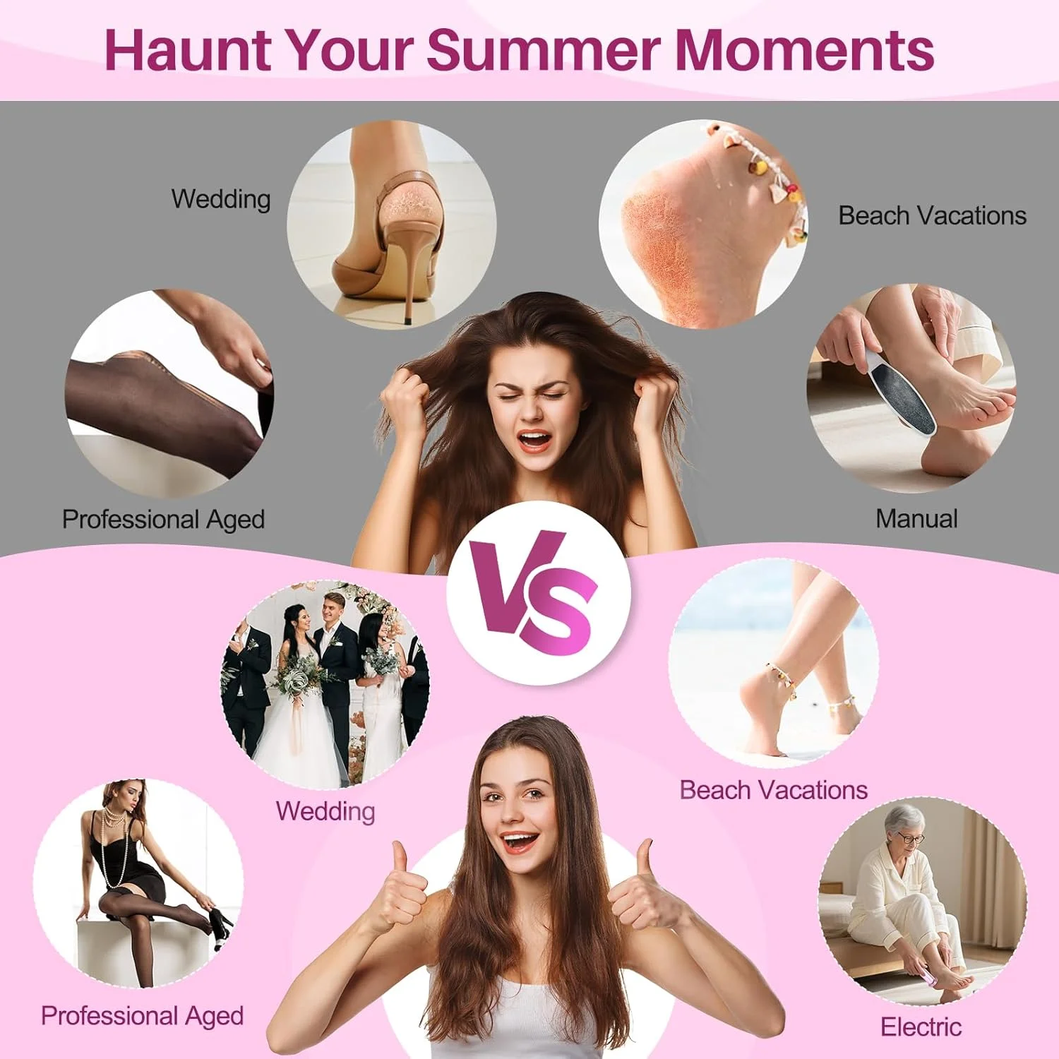 سوهان برقی پا از بین برنده پینه: ابزار حرفه ای پدیکور برای از بین بردن پینه - آسیاب برقی قابل تنظیم سرعت برای پوست و پینه با 60 عدد دیسک سمباده تعویضی برای سالن اسپا خانگی