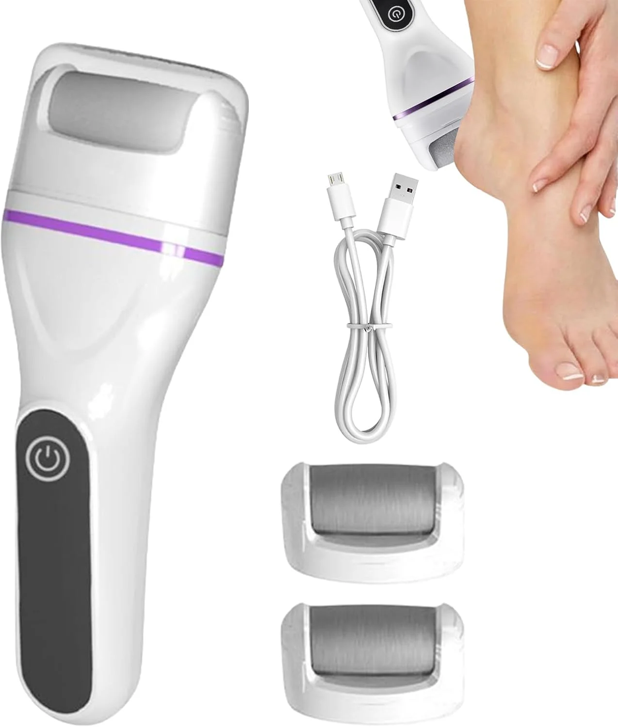 سوهان برقی پینه پا - سنگ سمباده پوست سفت پا، دستگاه قابل حمل حذف پینه پا برای آقایان، بانوان، خانواده و دوستان سوهان برقی پینه پا - سنگ سمباده پوست سفت پا، دستگاه قابل حمل حذف پینه پا برای آقایان، بانوان، خانواده و دوستان