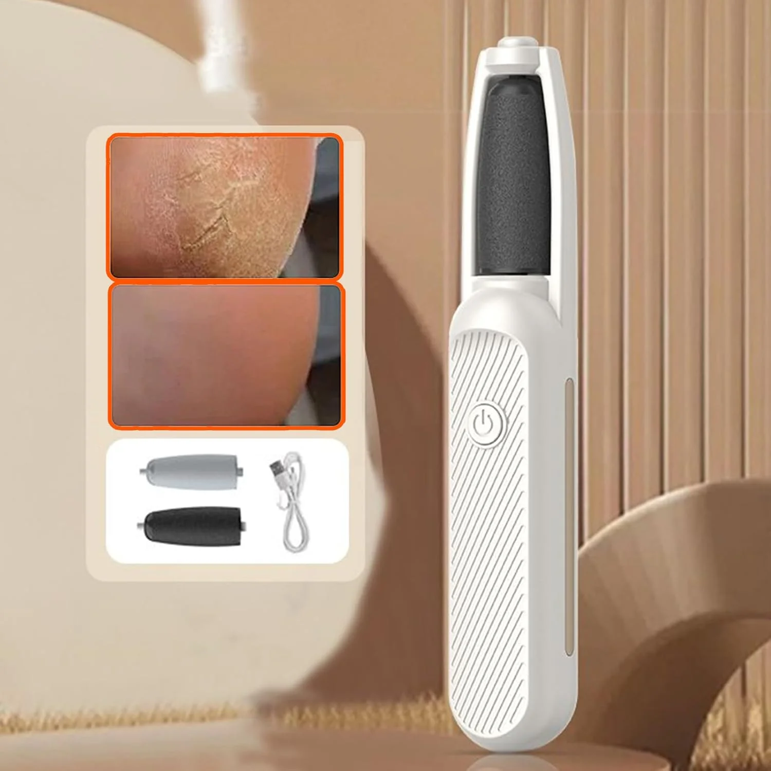 Electric Foot Callus Remover | Compact Foot Callus Remover - Rechargeable Smooth Portable Professional Hard Skin File for Cleaning Home Smoothness Health Rough Feet Softness