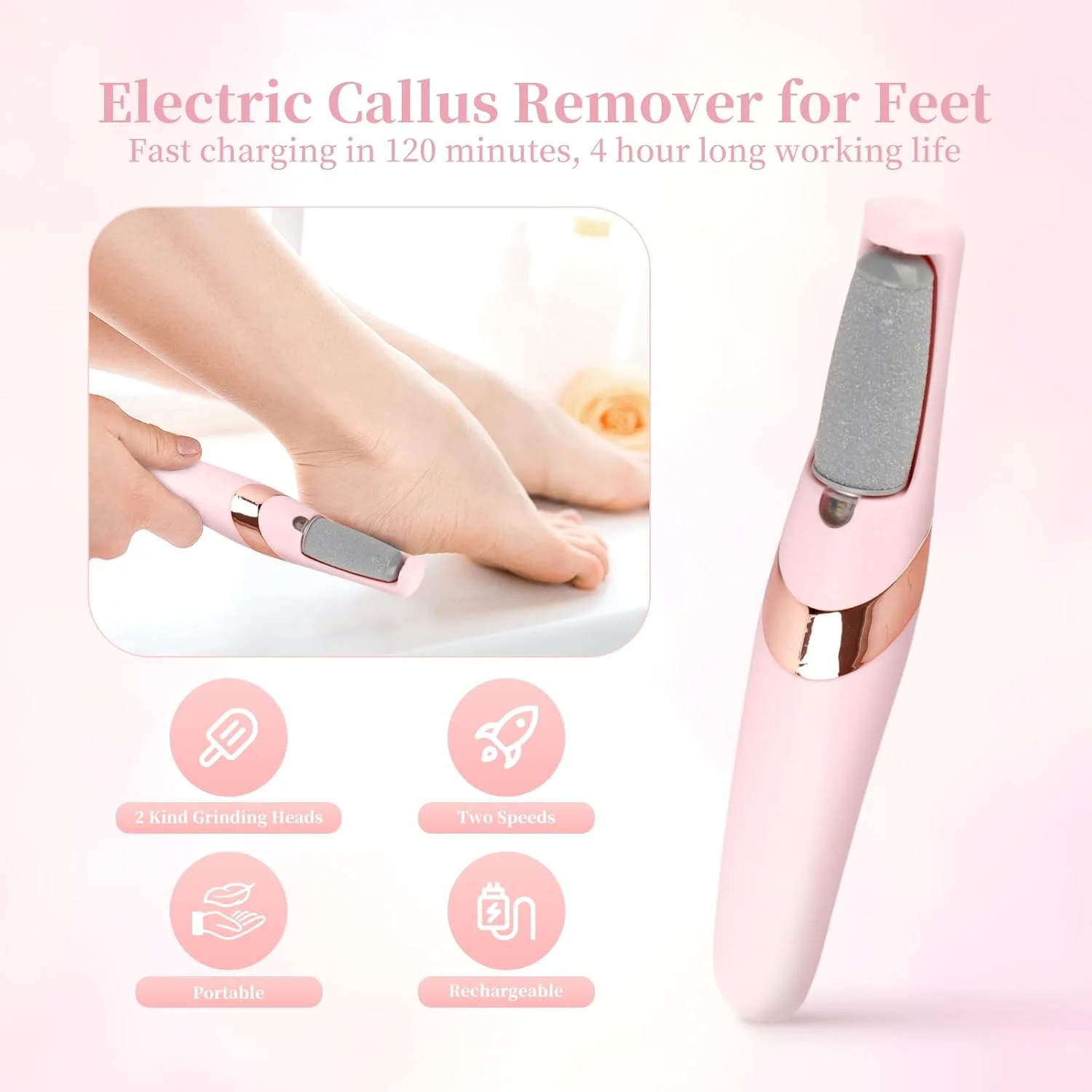 سوهان برقی پا، از بین برنده پینه برقی، سمباده برقی پا، لایه بردار شارژی پا، از بین برنده پینه برای پوست های مرده، ضخیم و خشک پاشنه پا سوهان برقی پا، از بین برنده پینه برقی، سمباده برقی پا، لایه بردار شارژی پا، از بین برنده پینه برای پوست های مرده، ضخیم و خشک پاشنه پا