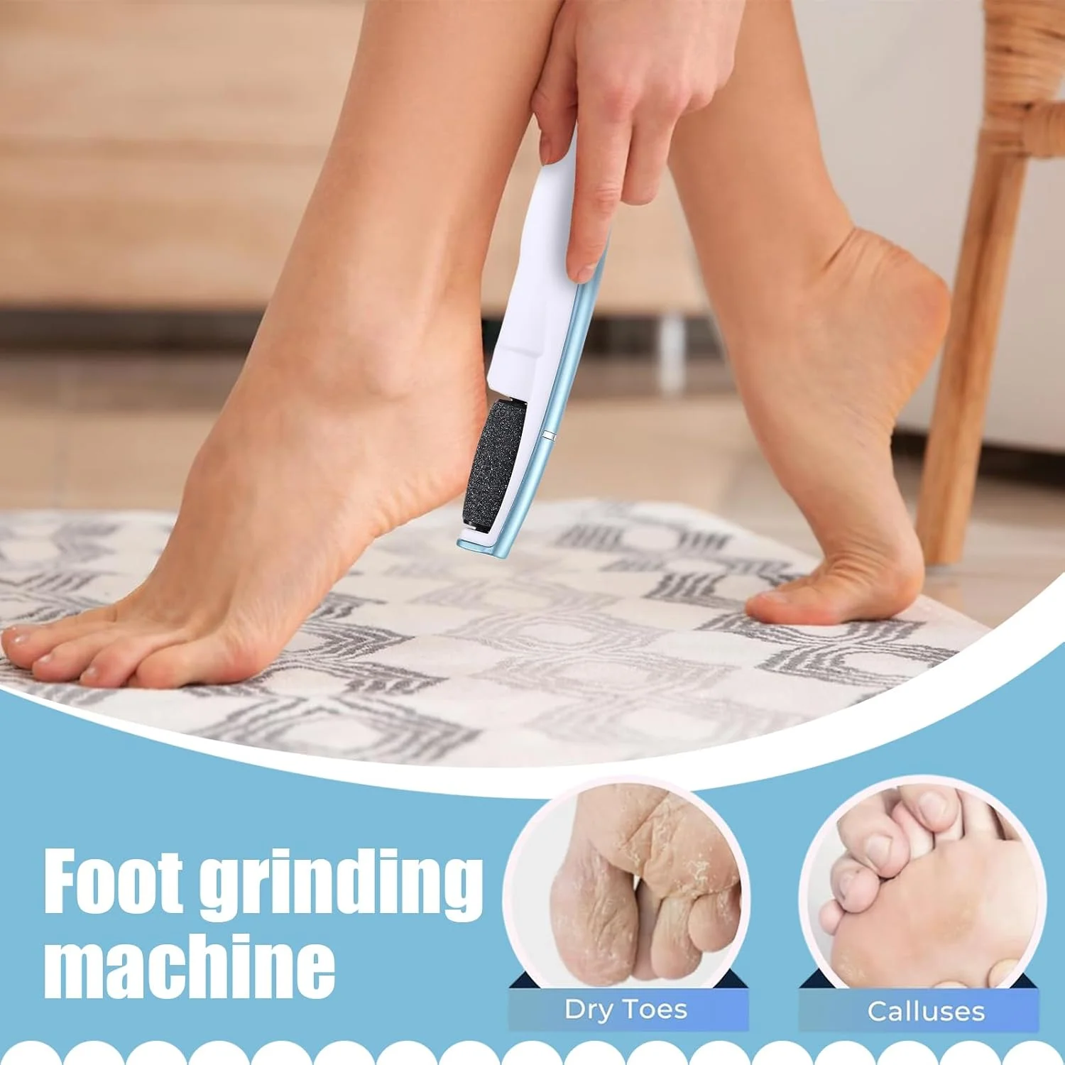 سوهان برقی پدیکور پا، ابزار پدیکور برقی از بین برنده پینه پا - سنگ پا و اسکرابر برقی قابل شارژ برای از بین بردن پوست زبر و پاشنه ترک خورده آقایان و خانم ها