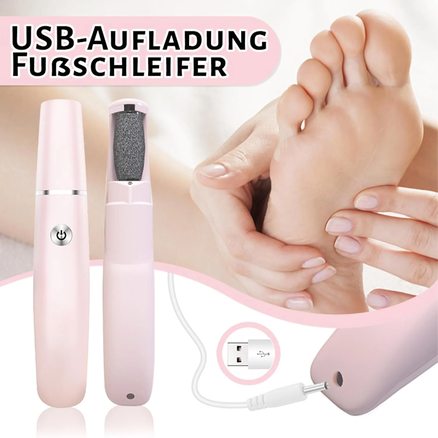 سوهان برقی پدیکور پا مدل 2025، دستگاه مراقبت از پا، سنگ پای برقی، از بین برنده پینه برقی پا، مناسب برای پوست های مرده، ضخیم و خشک پاشنه پا (صورتی)